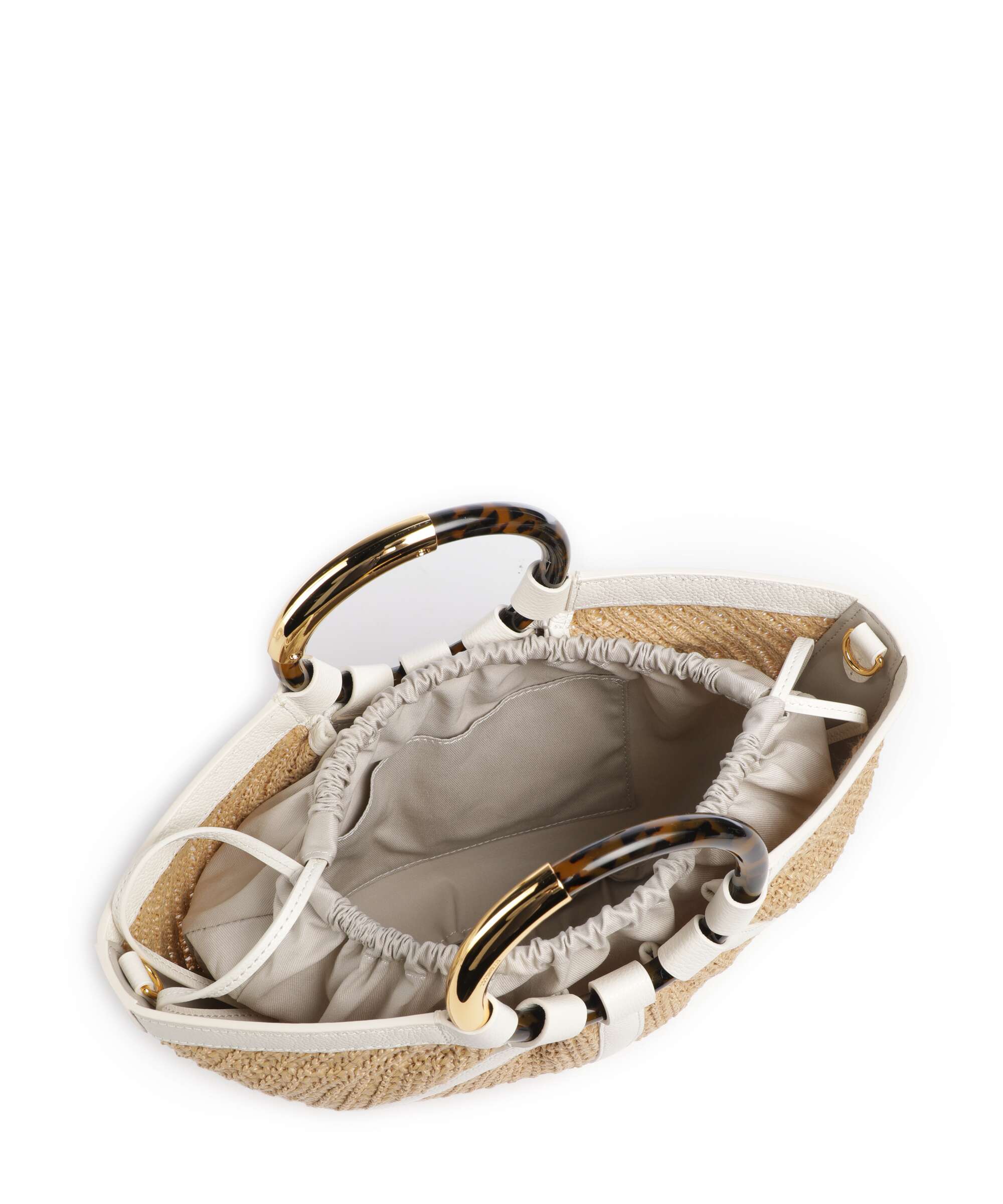 Coccinelle Shell Straw Handtas natural/pearl - Image 7