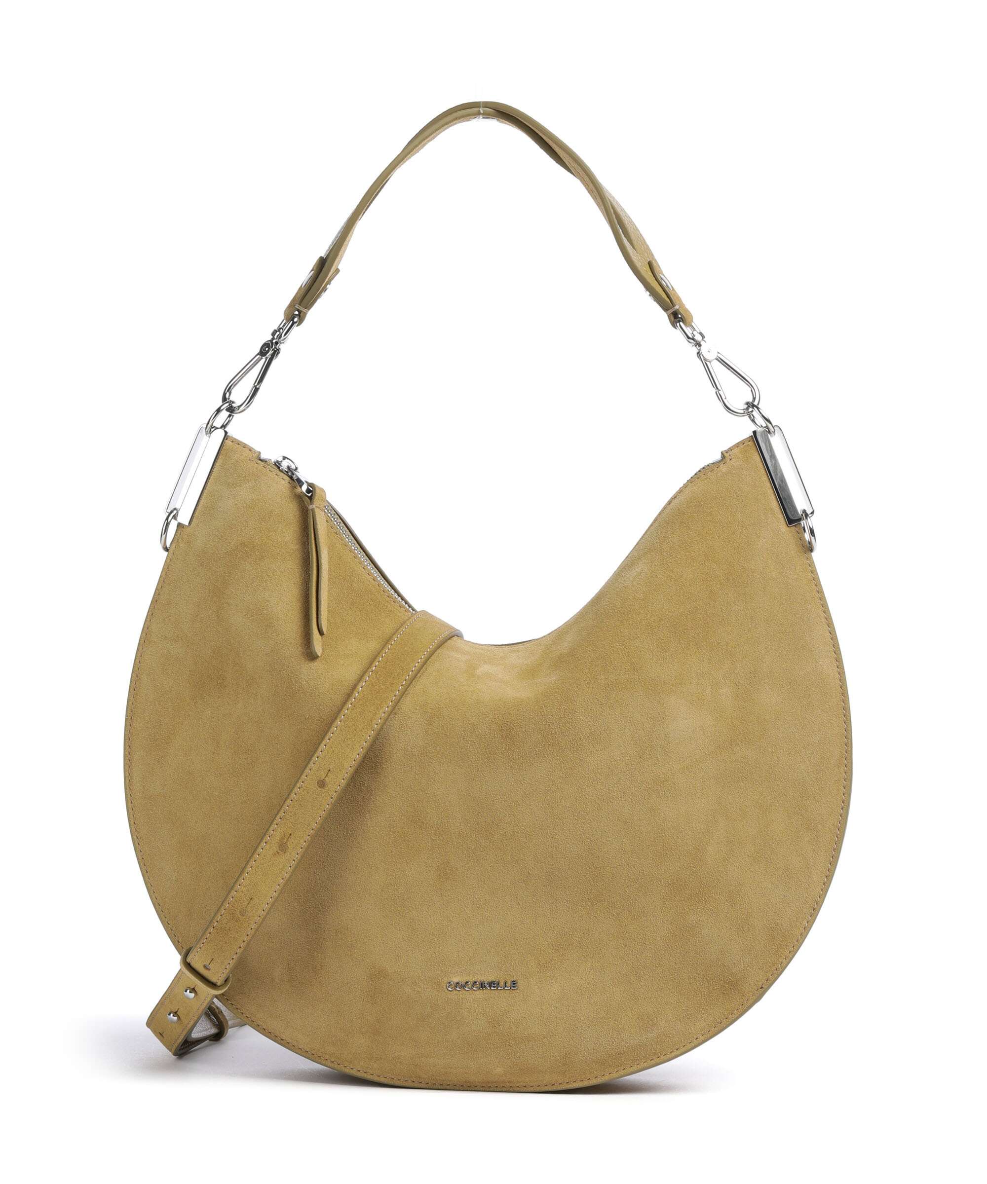 Coccinelle Sunup Suede Schoudertas seagrass