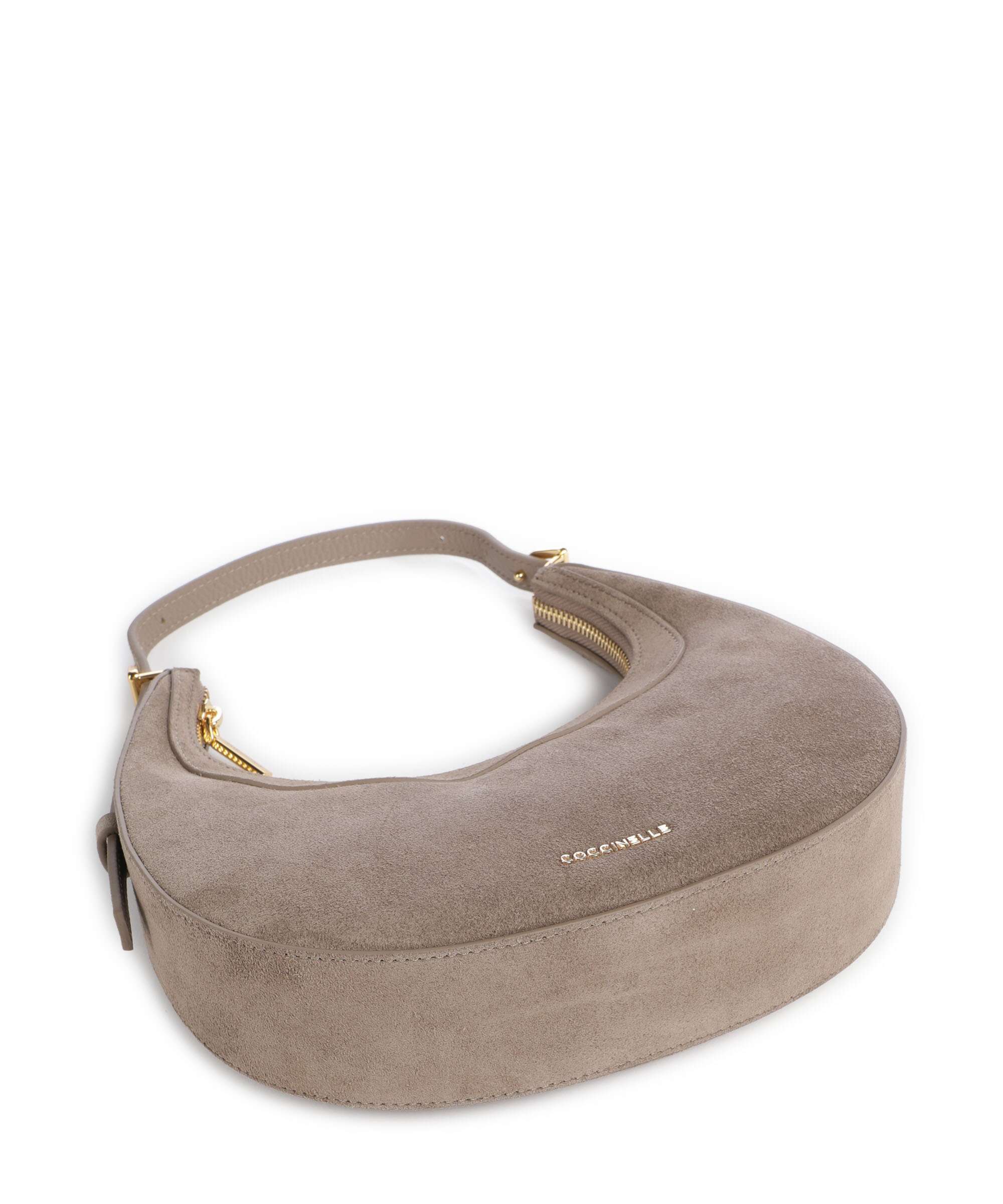 Coccinelle Whisper Suede Schoudertas warm taupe - Image 4