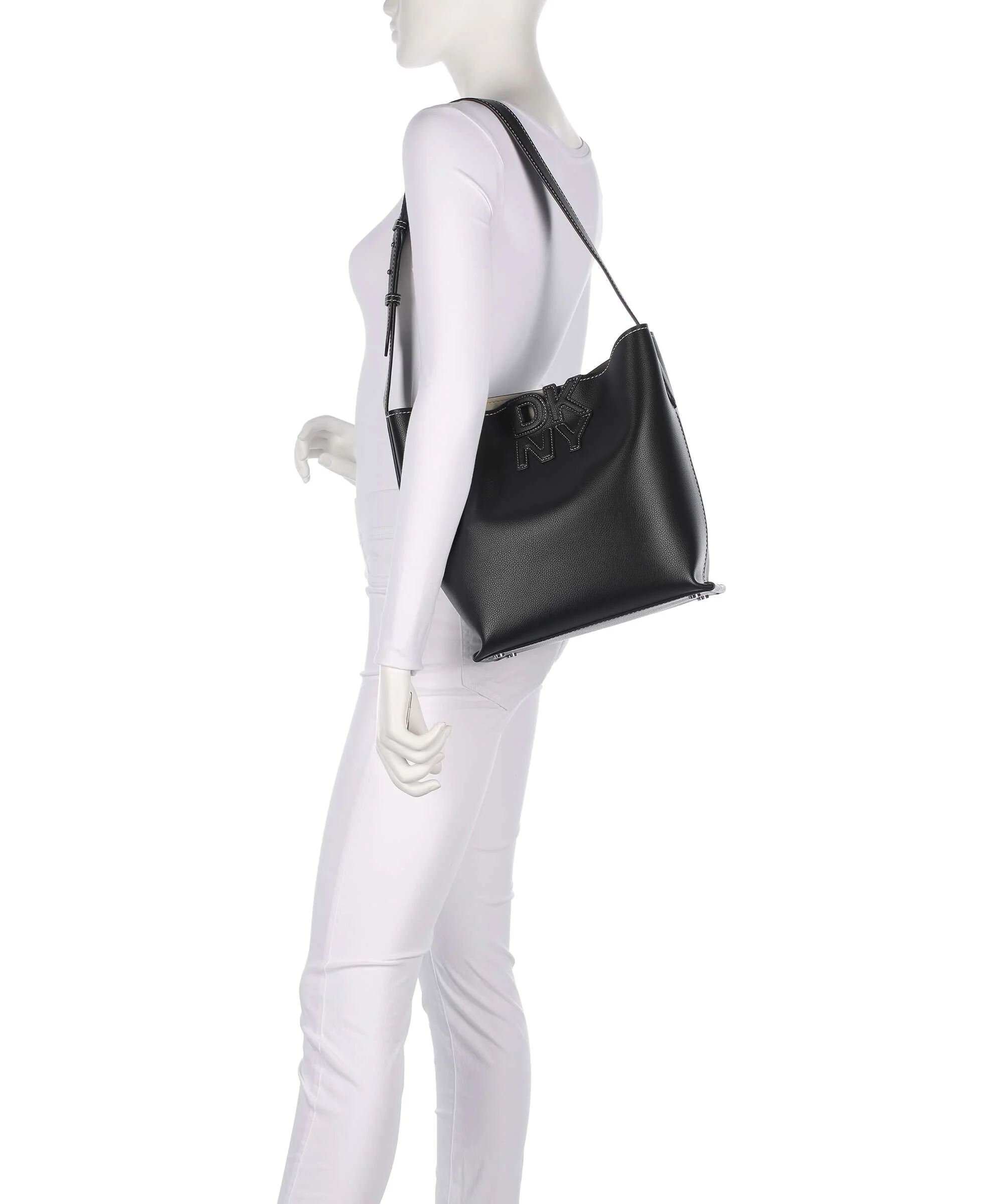 DKNY Nicole Hobo tas black/light taupe - Image 3