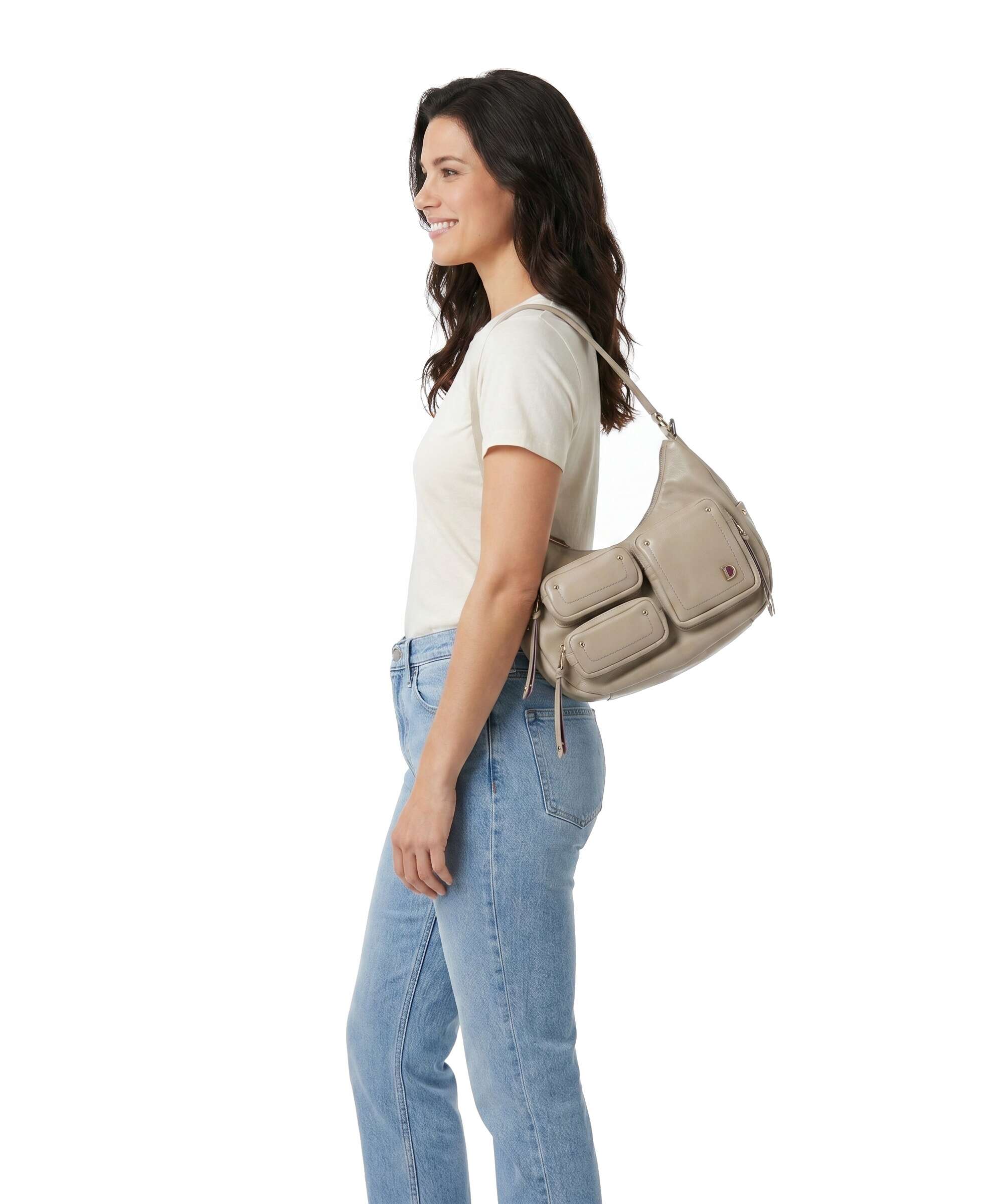 DuDu Bags Pocket City Hobo tas sand grey - Image 3