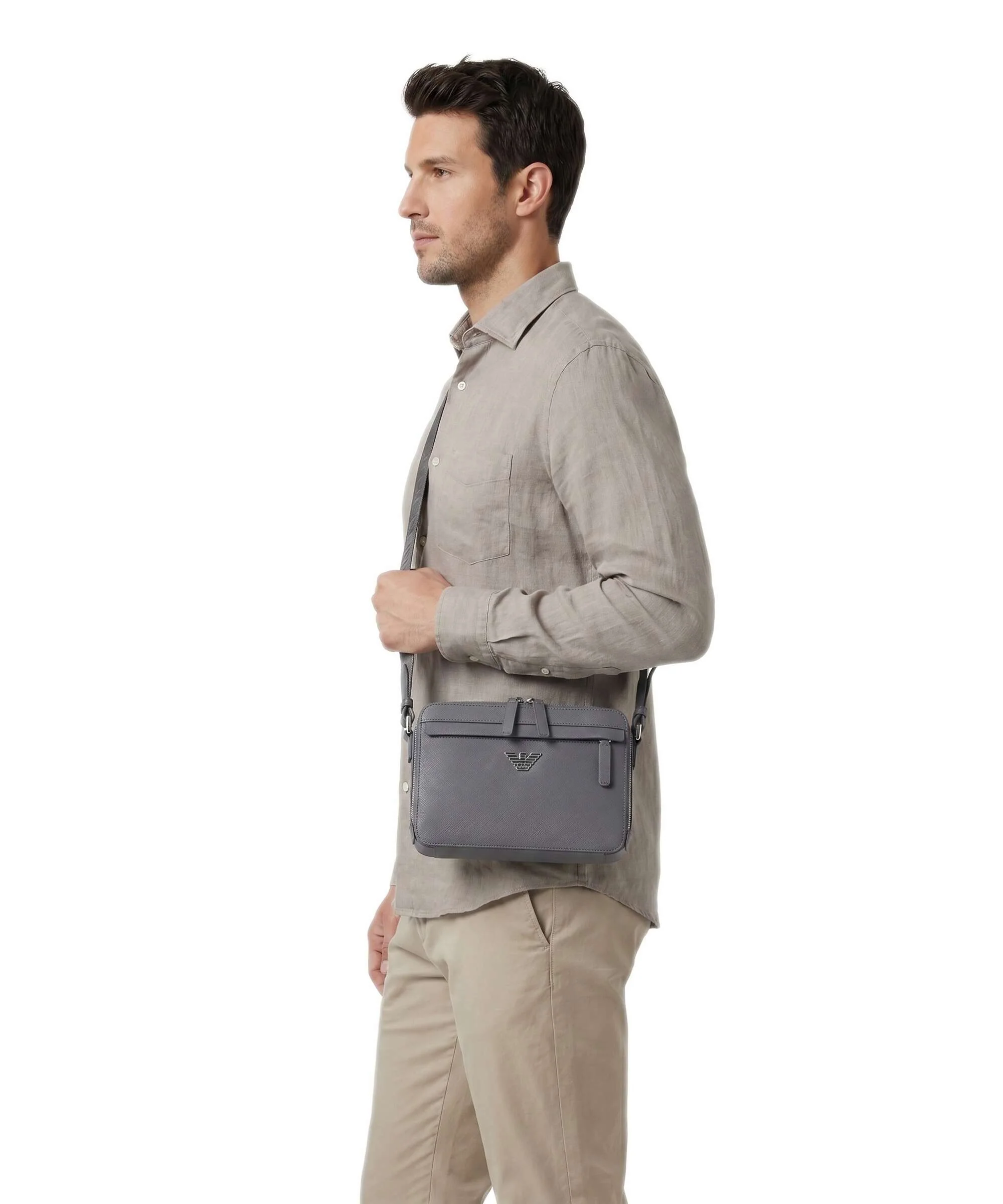 Emporio Armani Business Regenerated Crossbody tas grey - Image 3
