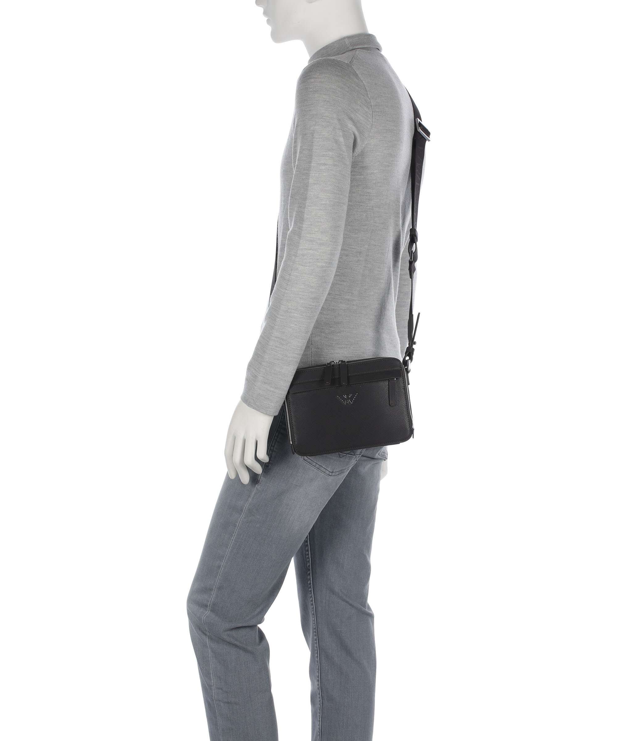 Emporio Armani Business Regenerated Crossbody tas ebony - Image 4