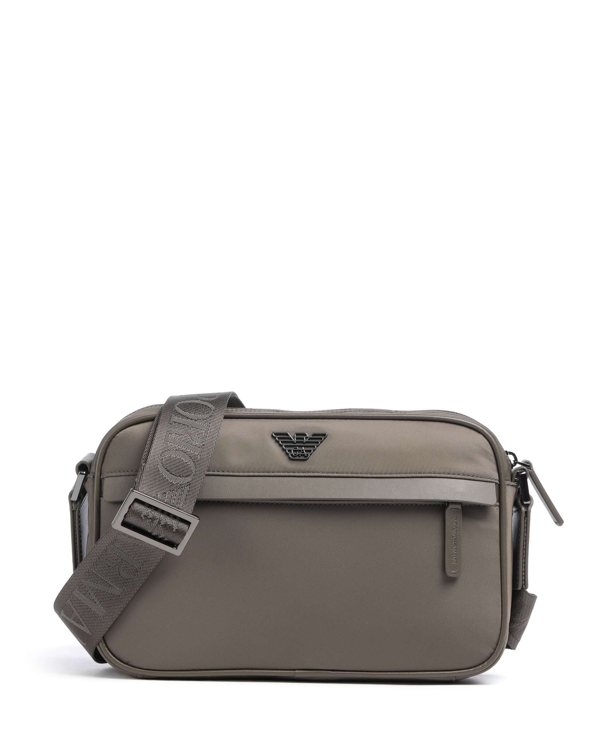 Emporio Armani Recycled Nylon Crossbody tas major brown