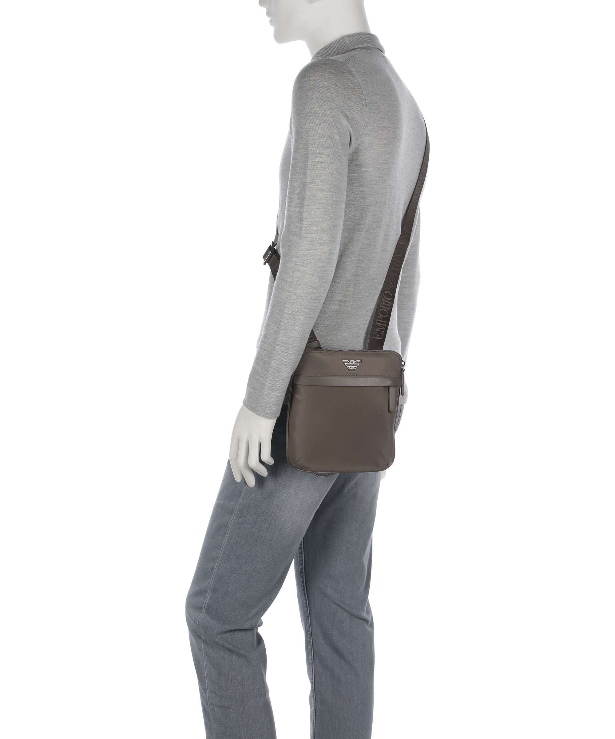 Emporio Armani Recycled Nylon Crossbody tas major brown - Image 4