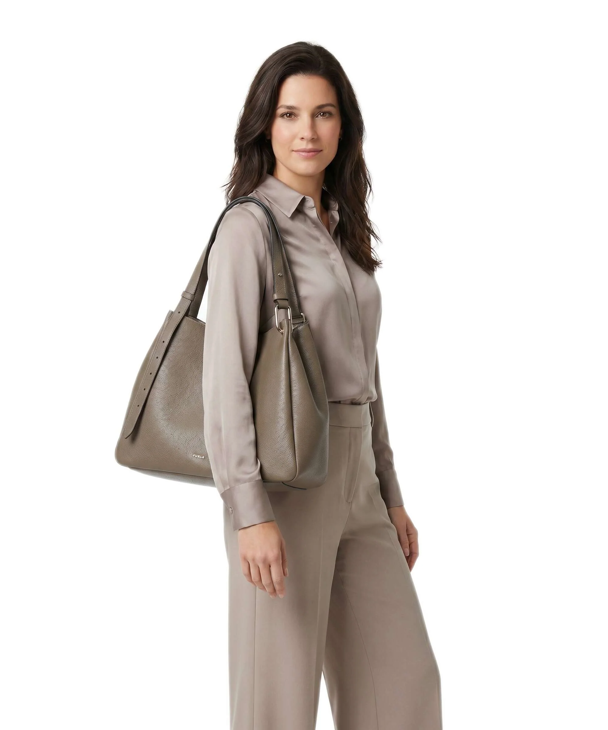Furla Nuvola L Hobo tas muddy gray - Image 3