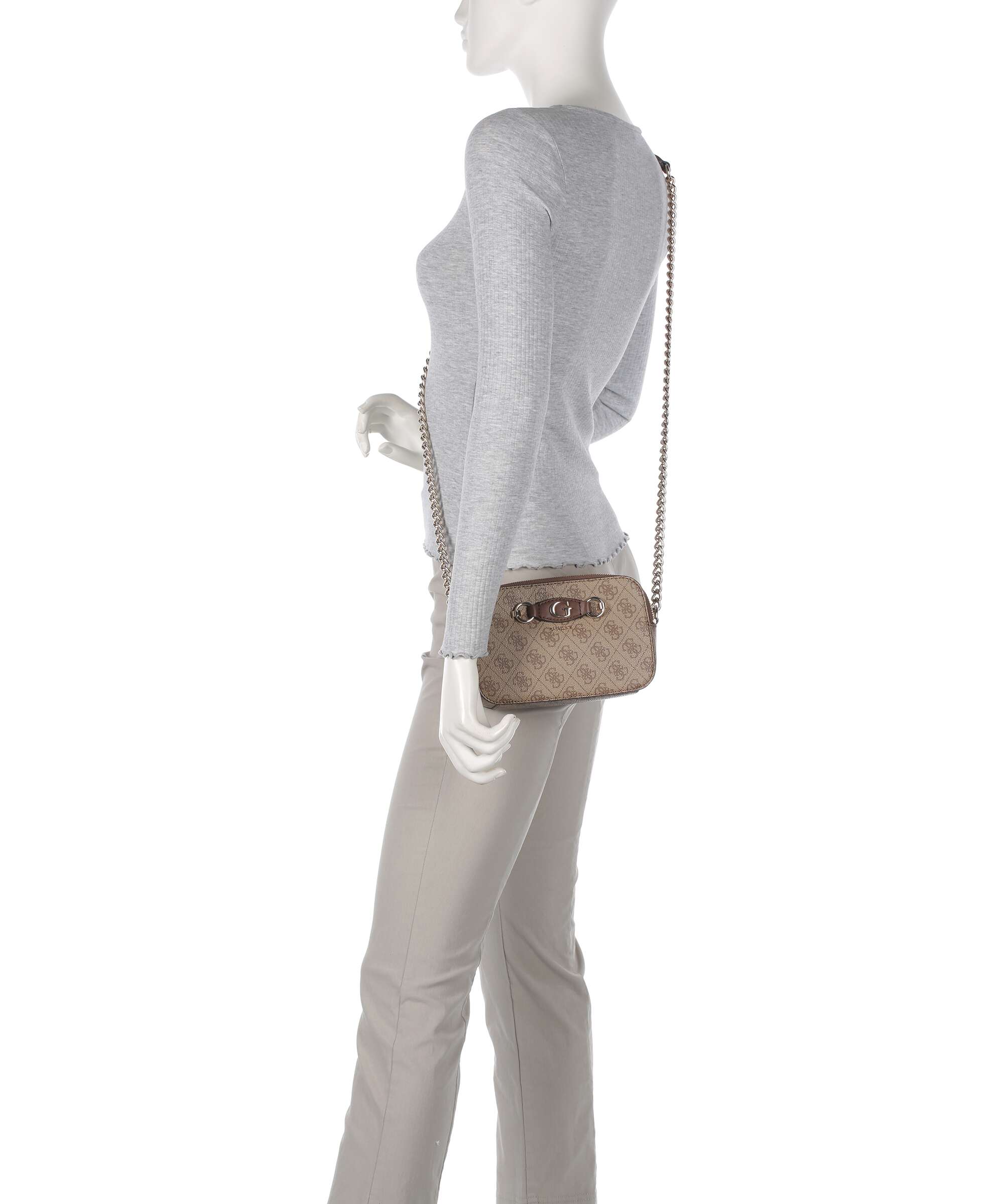 Guess Izzy Crossbody tas latte logo/brown - Image 3