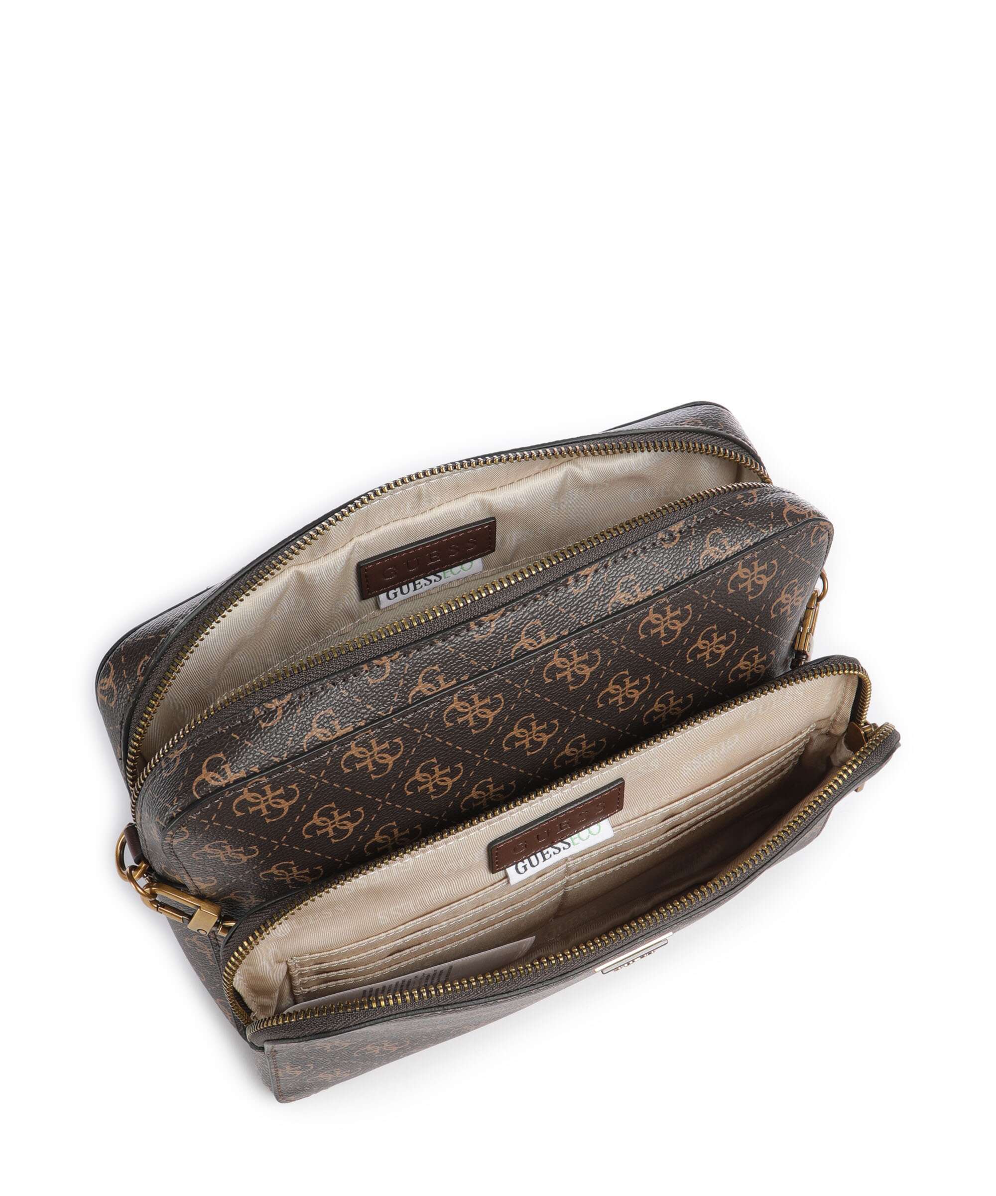 Guess Milano Crossbody tas brown/ochre/burgundy - Image 8