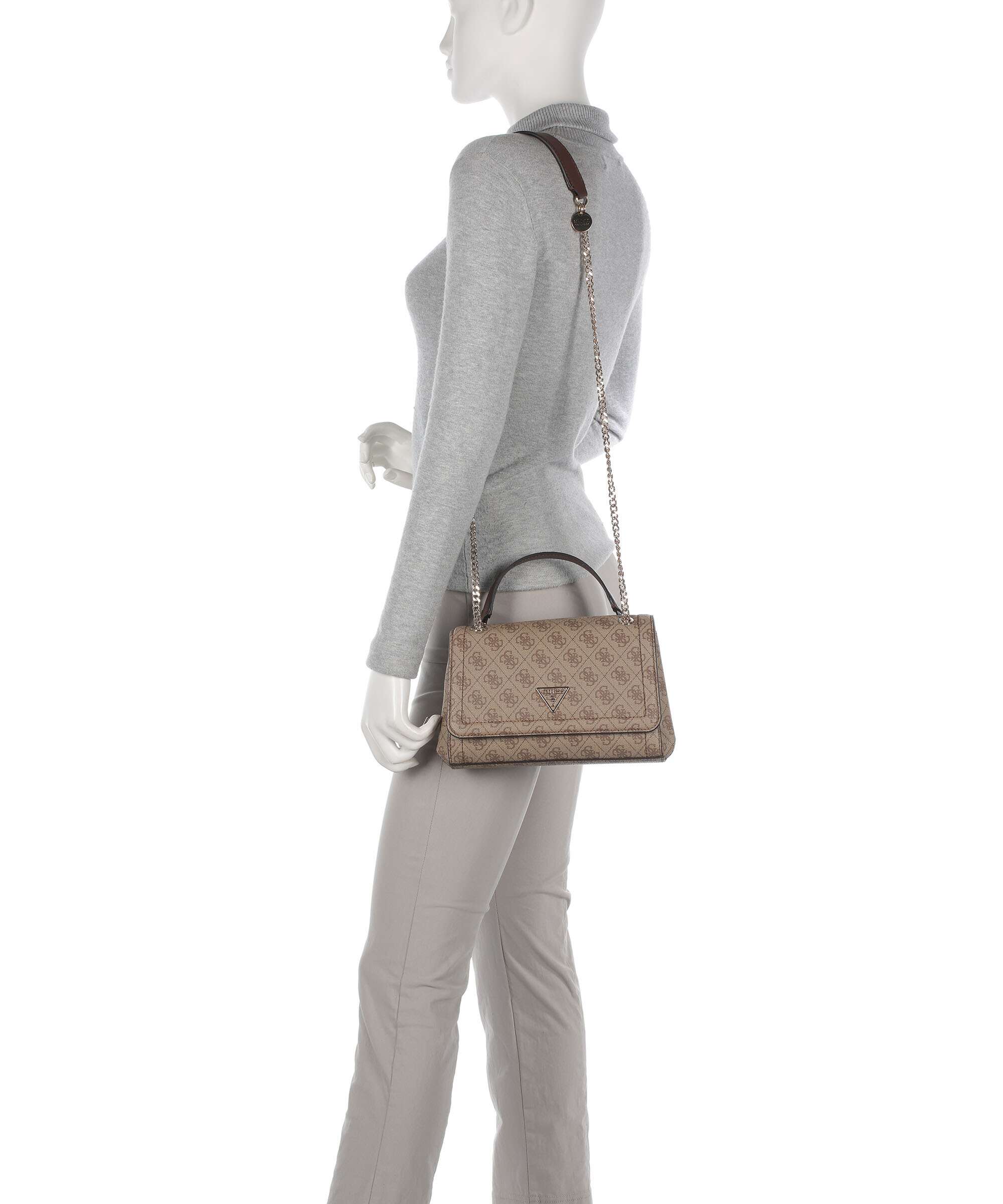 Guess Noelle Schoudertas latte logo/brown - Image 4