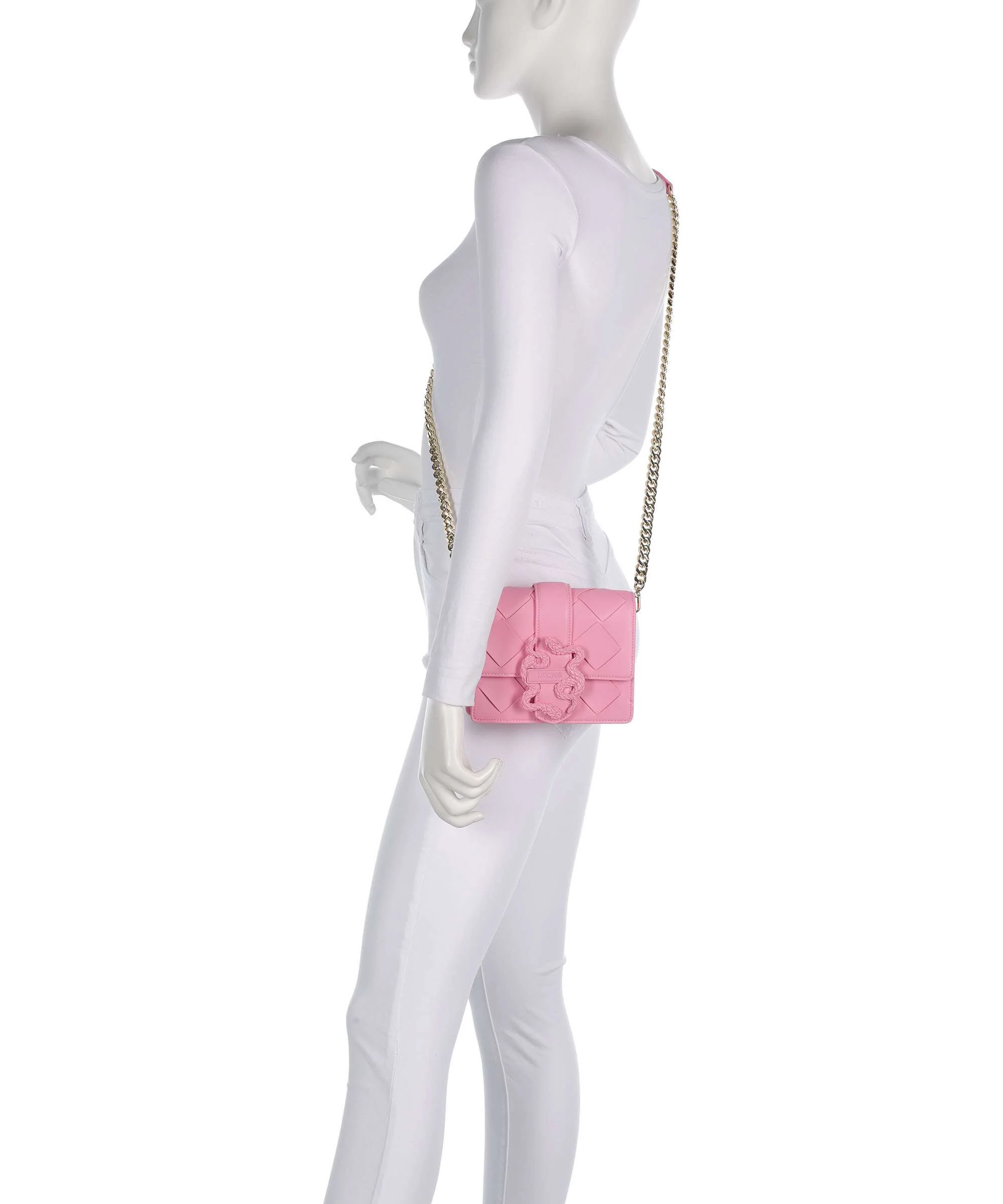 Just Cavalli Iconic Snakes Braided Crossbody tas begonia pink - Image 3