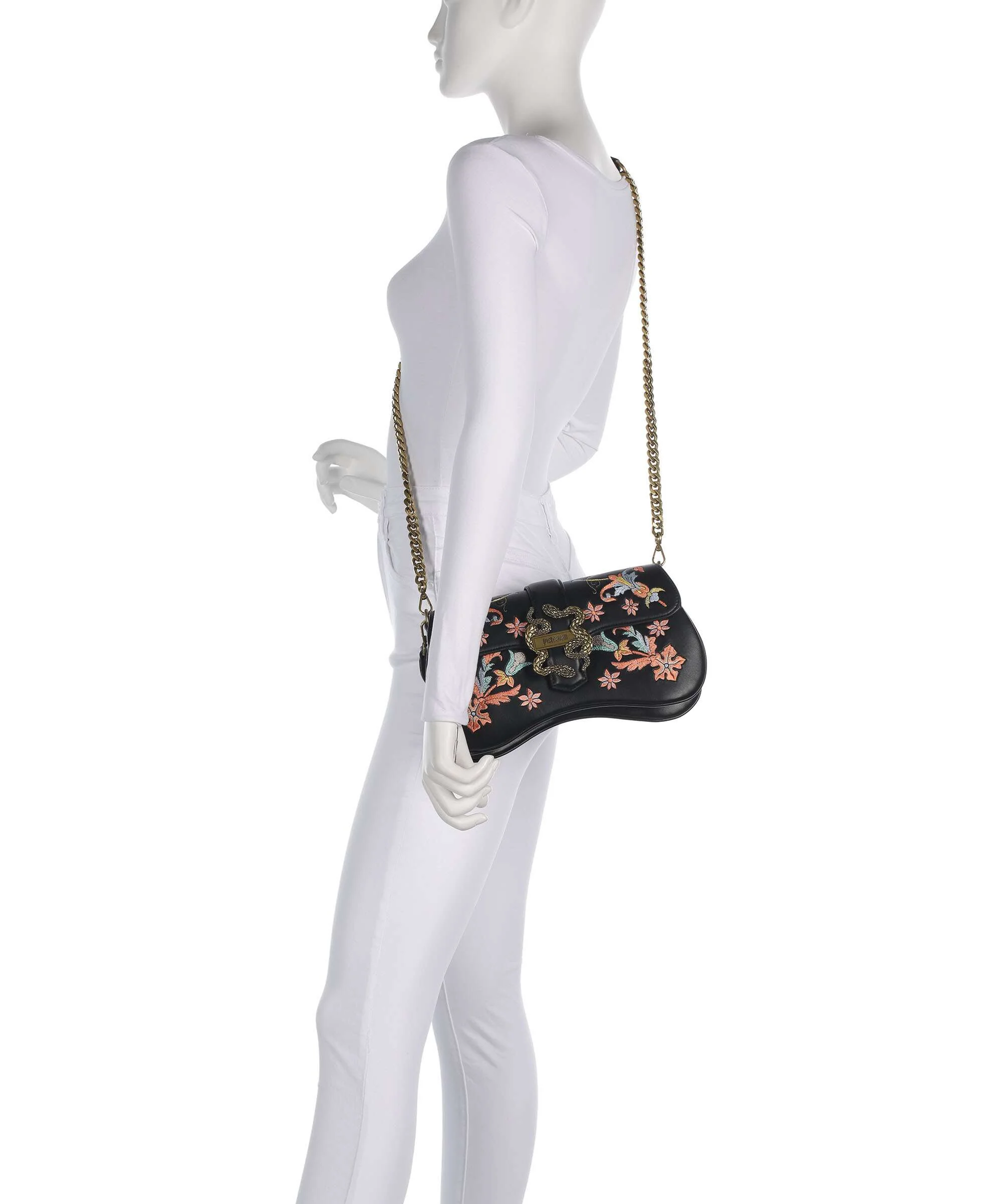 Just Cavalli Iconic Snakes Schoudertas black - Image 5