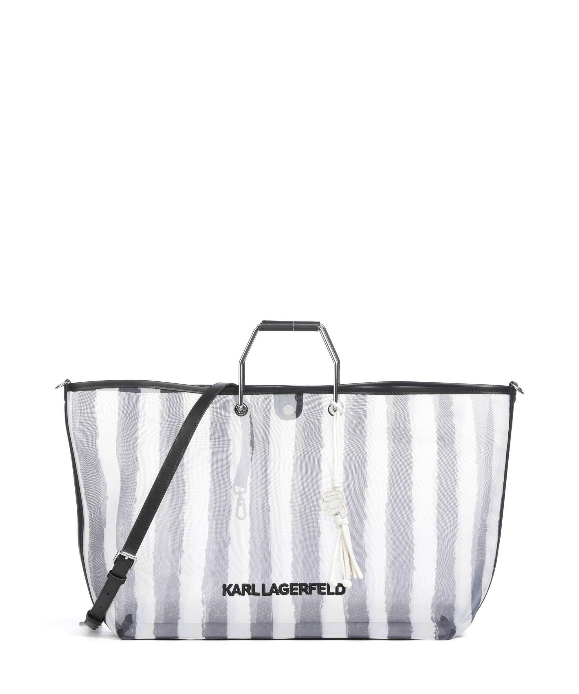 Karl Lagerfeld Ikon XXL Handtas black stripes