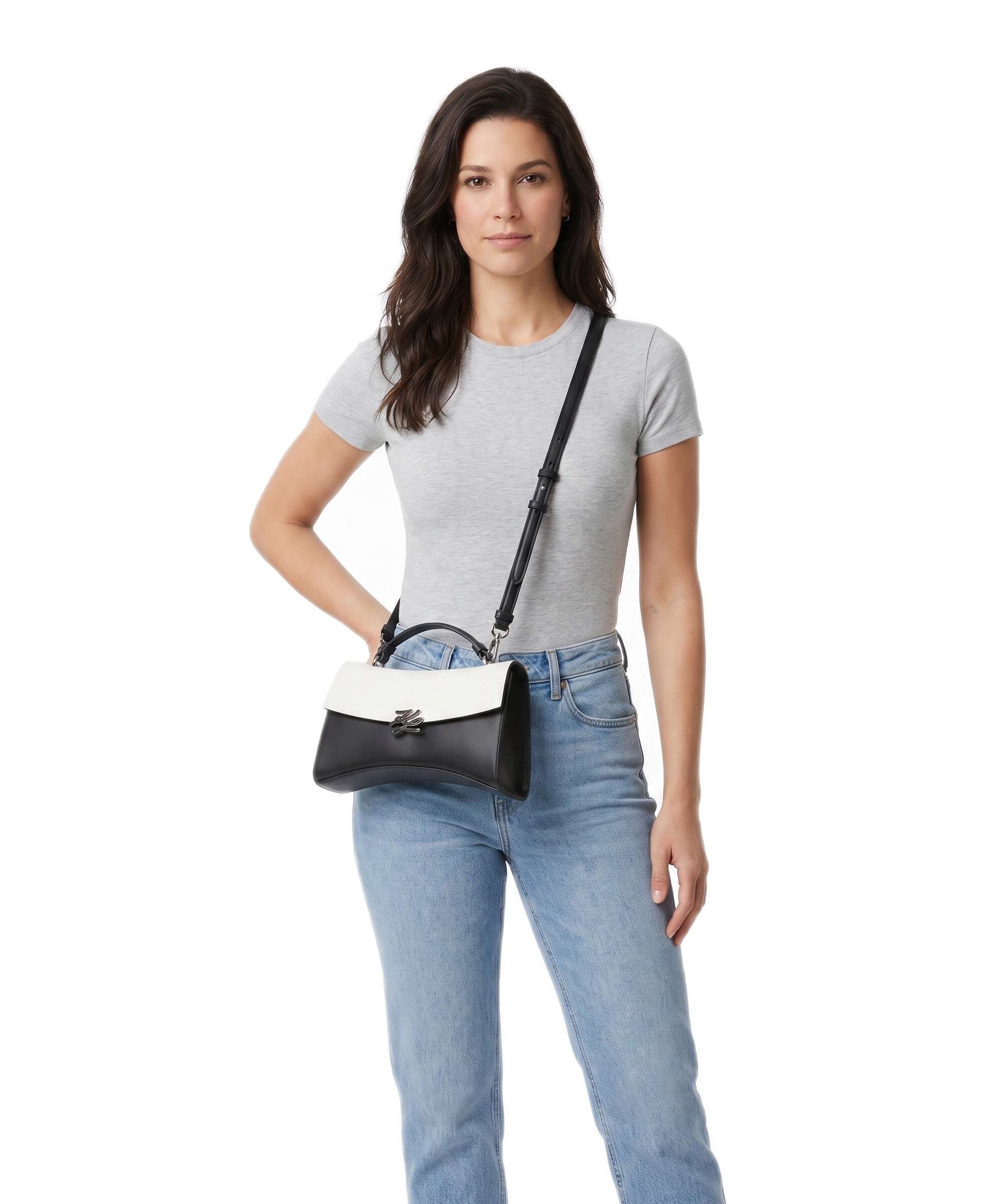 Karl Lagerfeld K/Autograph Twist Crossbody tas black/white - Image 3