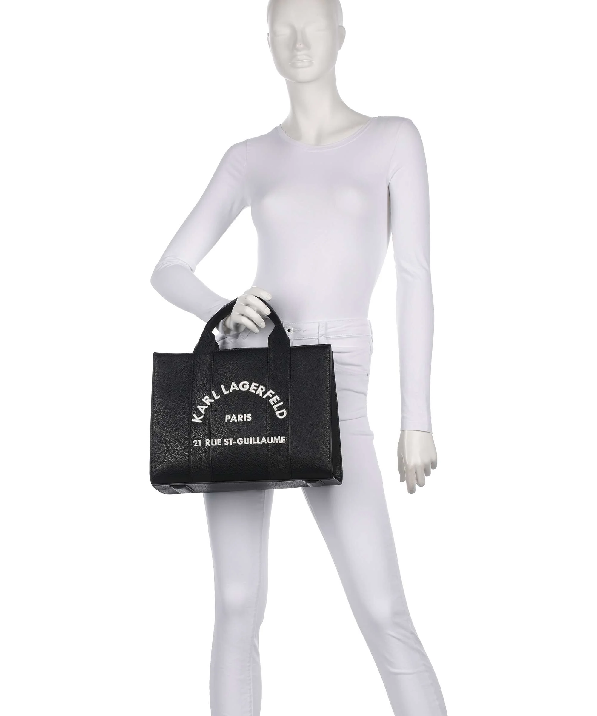 Karl Lagerfeld K/Rue St Guillaume Medium Handtas white/black - Image 3