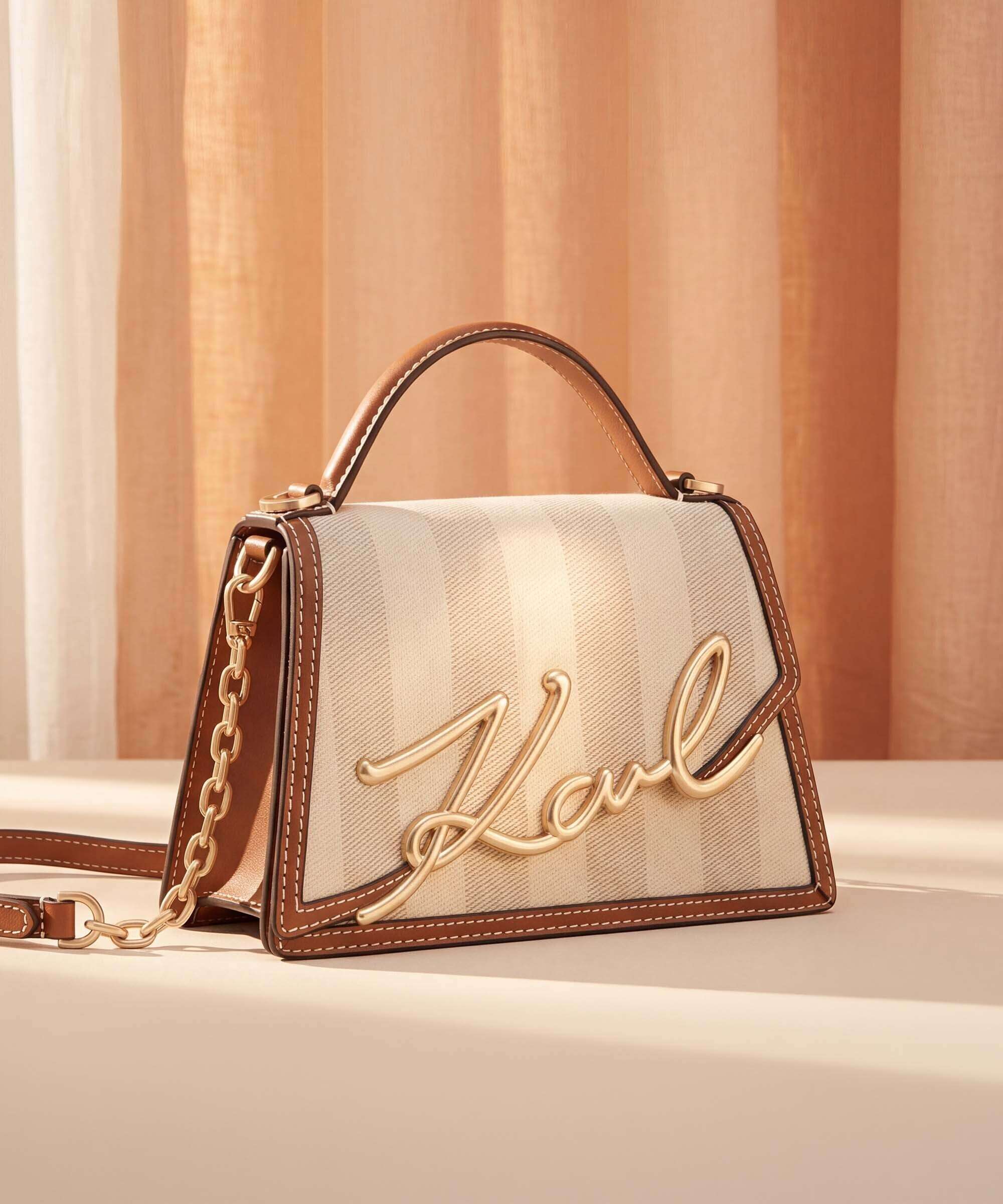 Karl Lagerfeld K/Signature 2.0 Medium Handtas natural canvas/tan - Image 2