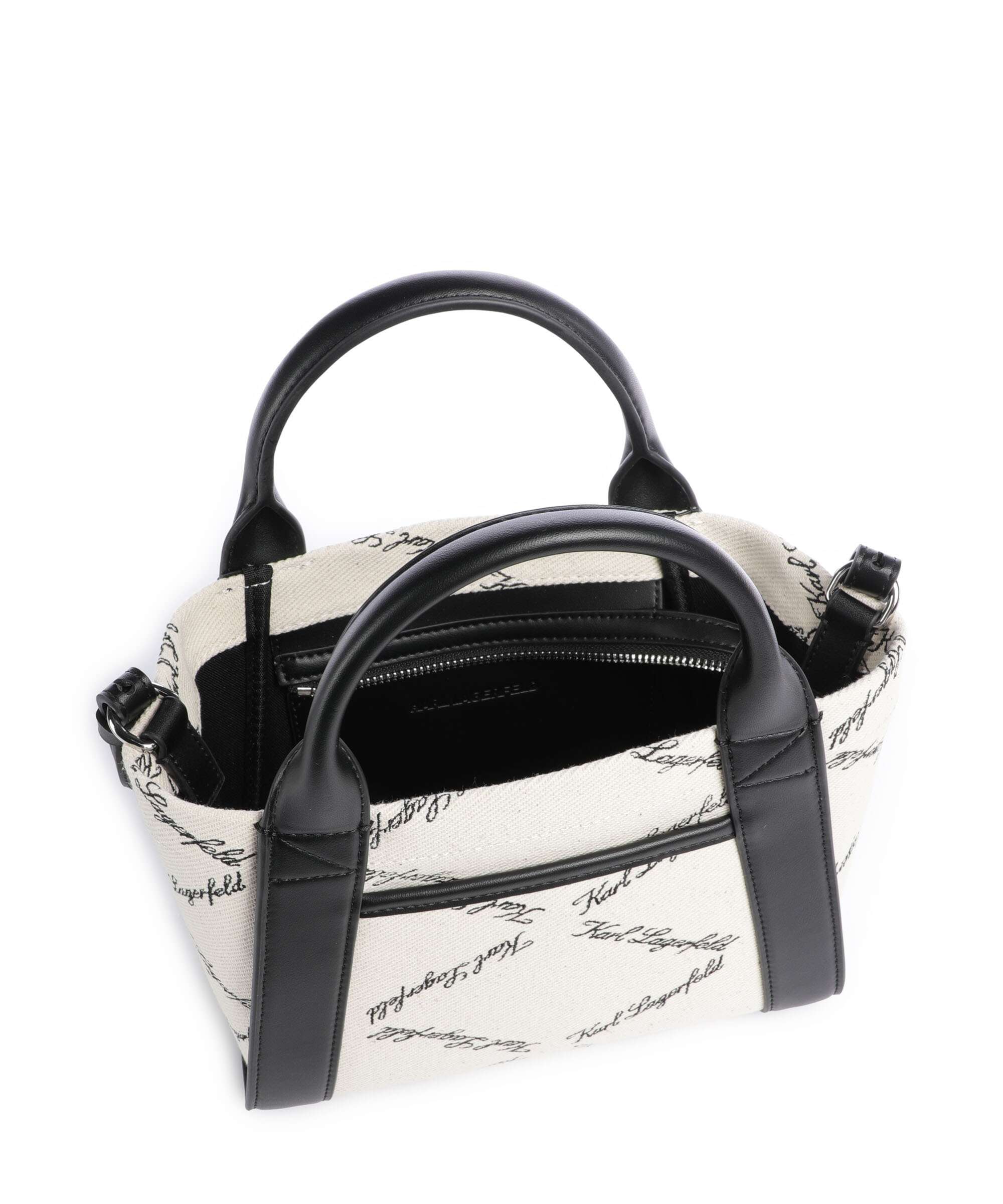 Karl Lagerfeld K/Ville Small Handtas natural canvas/black - Image 5