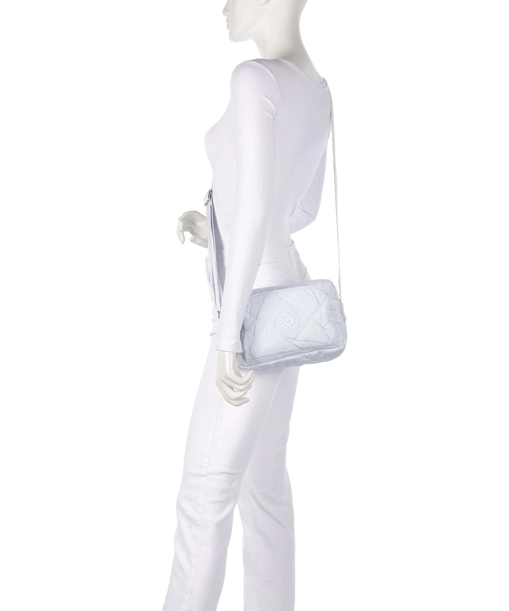 Kipling Crinkled Quilt Abanu M Zip Crossbody tas water blue - Image 3
