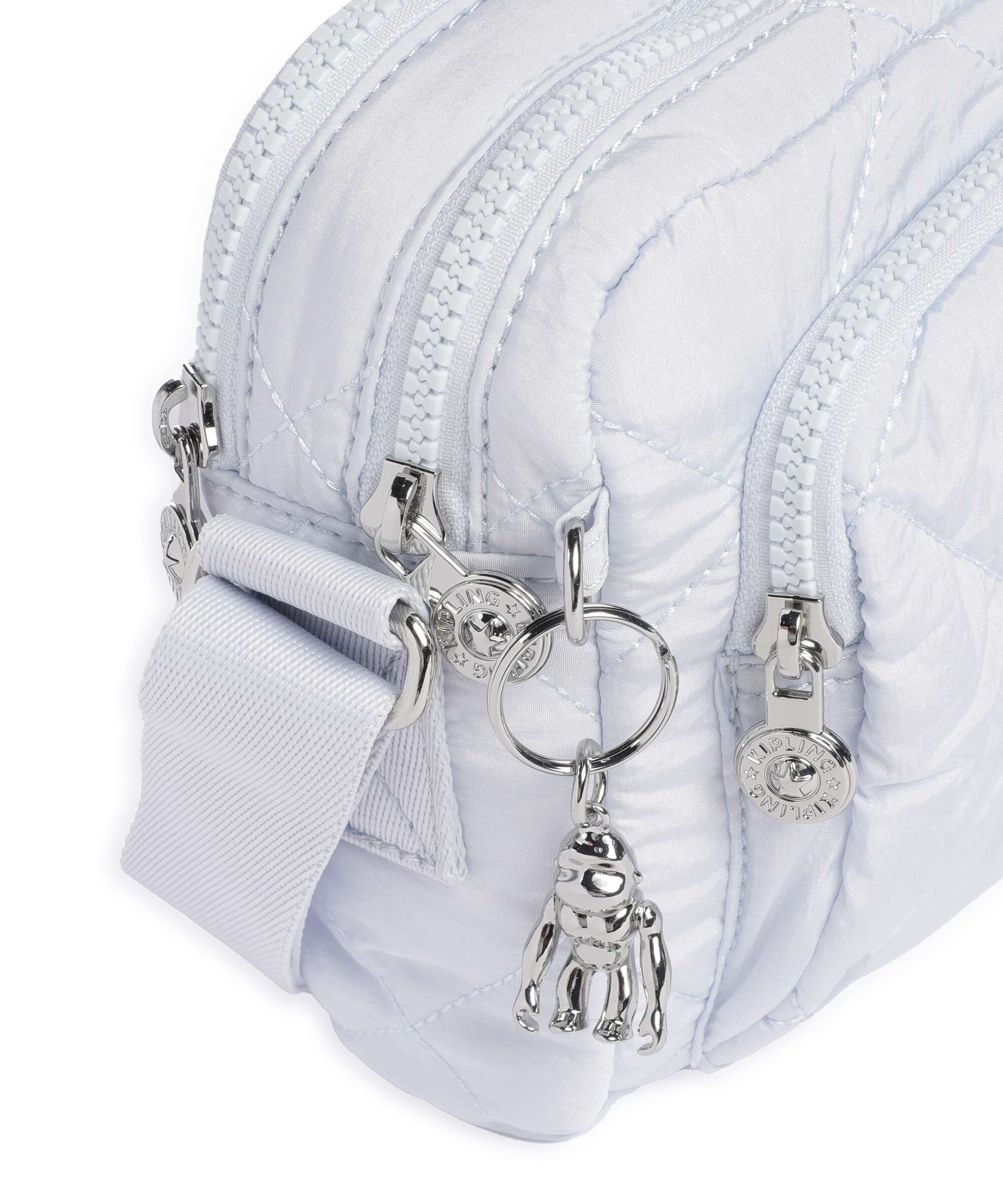 Kipling Crinkled Quilt Abanu M Zip Crossbody tas water blue - Image 4
