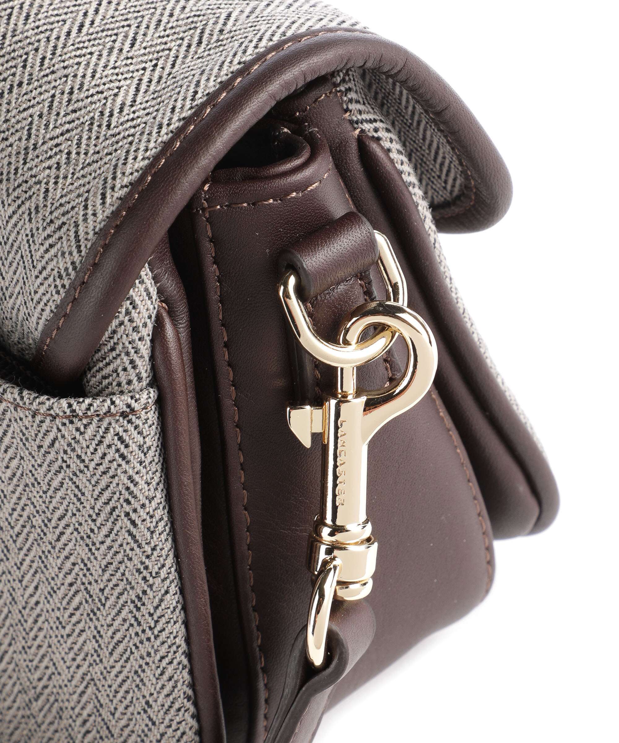Lancaster Chevron Fia Crossbody tas marron chevron - Image 4