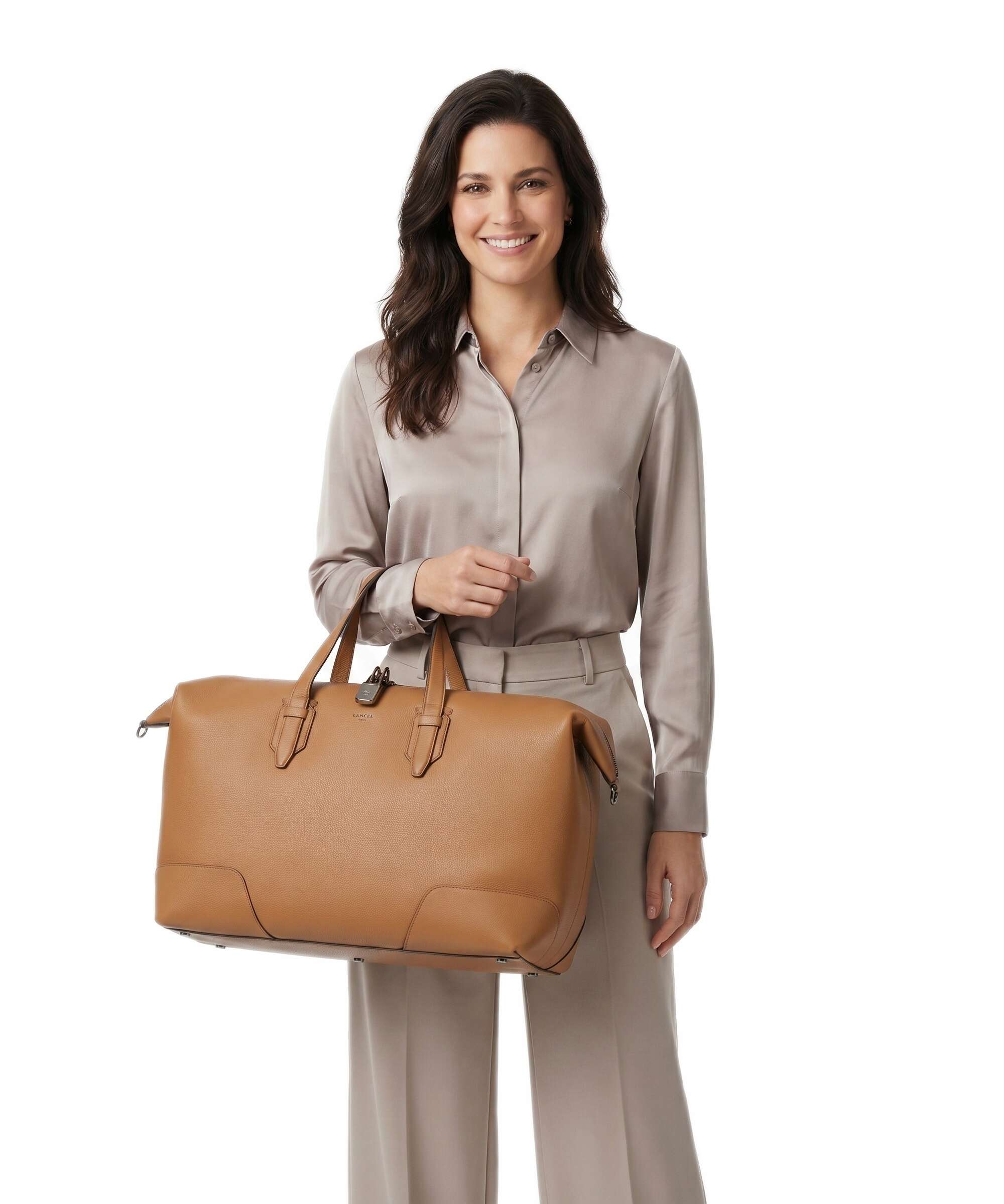 Lancel Charlie Weekendtas camel - Image 3
