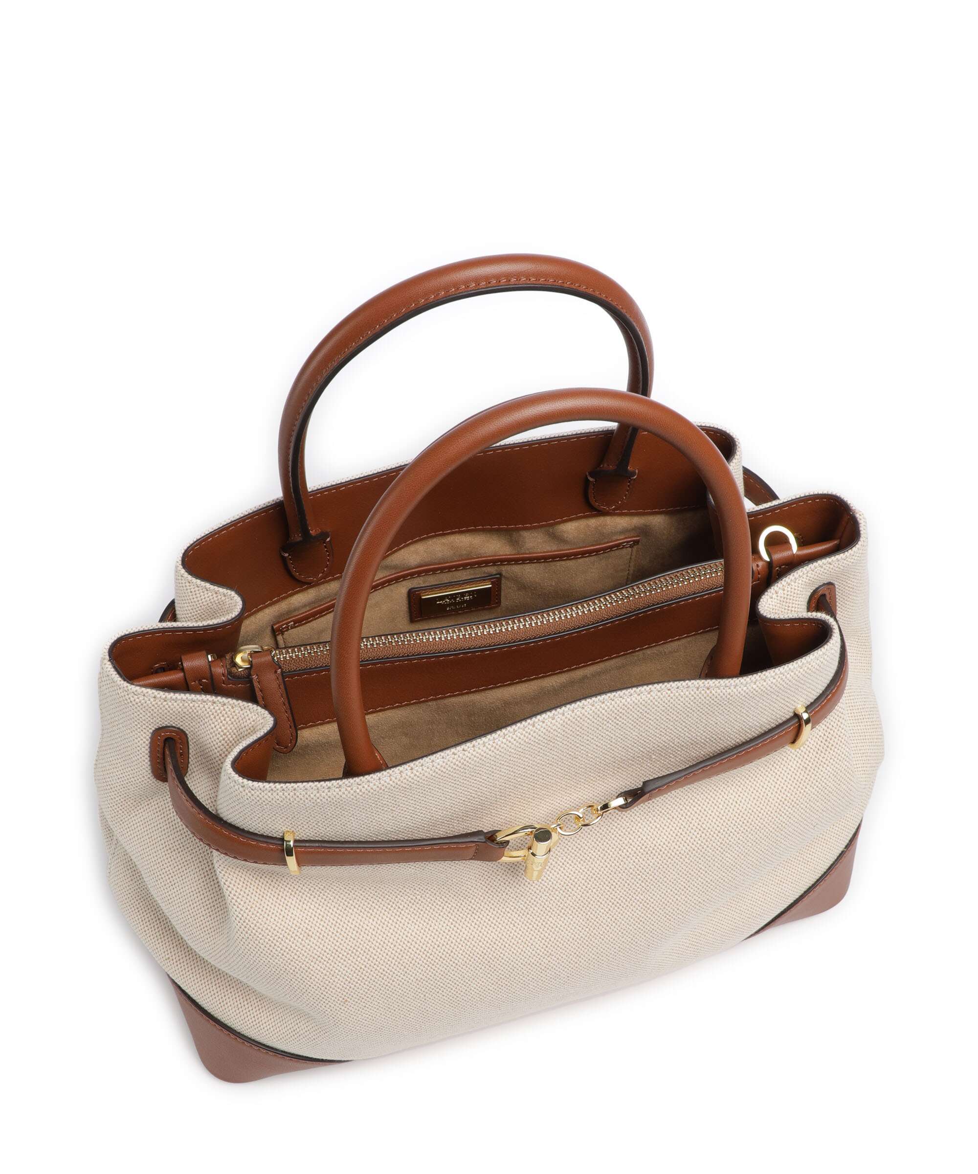Lauren Ralph Lauren Blaike Large Handtas natural/buff canvas/lauren tan - Image 6