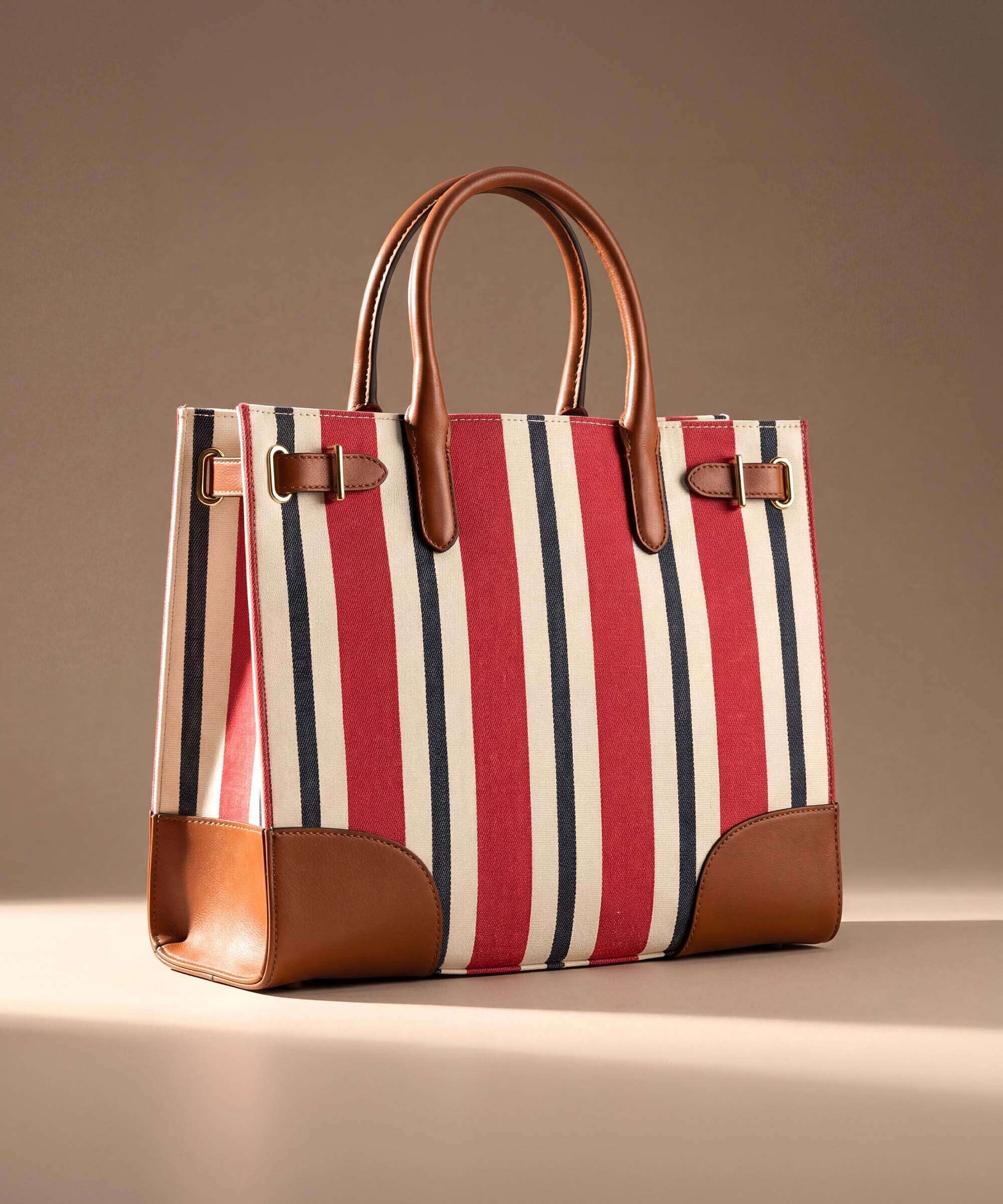 Lauren Ralph Lauren Devyn 42 Handtas festive red strpe/lauren tan - Image 2
