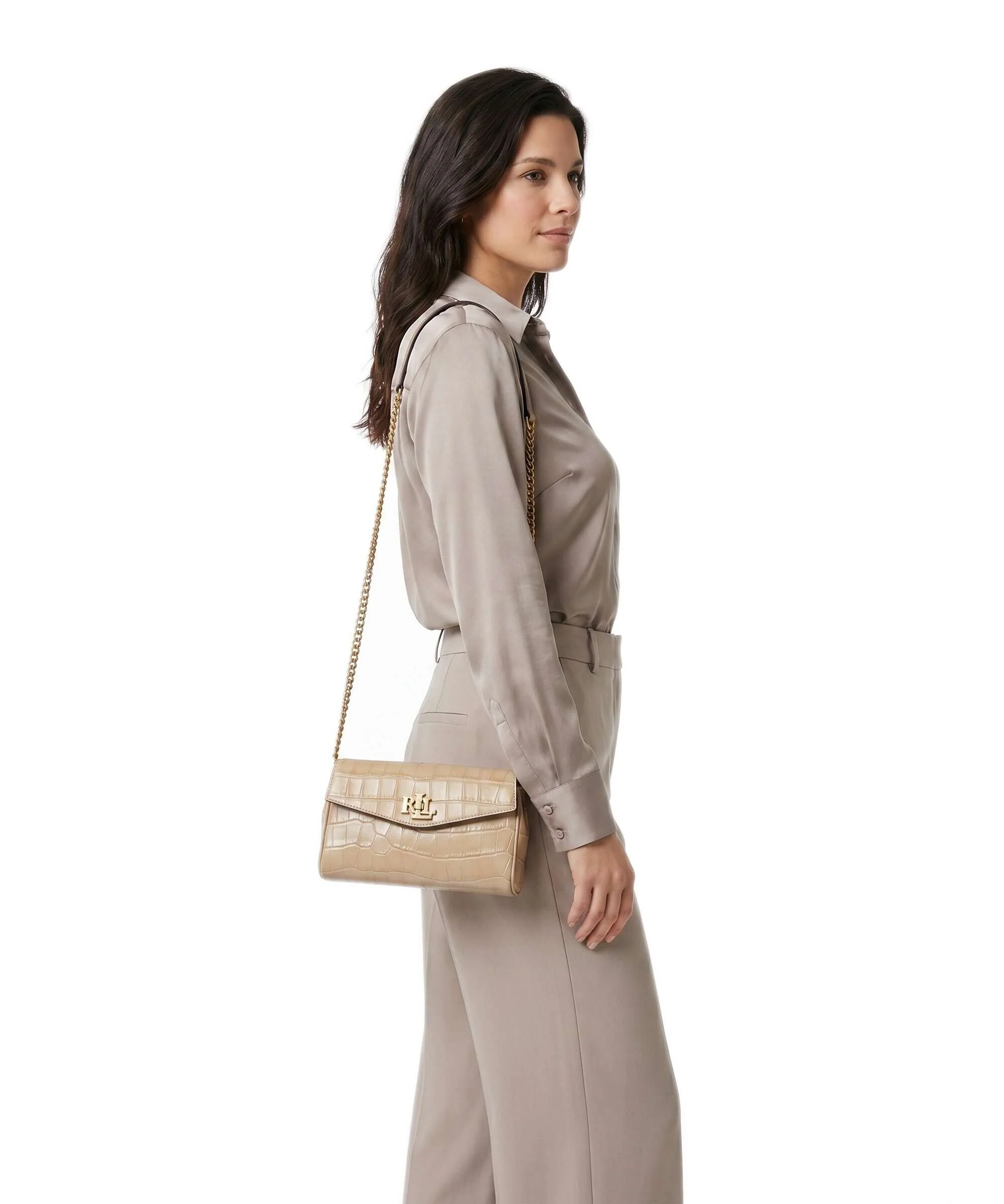 Lauren Ralph Lauren Tanner Large Crossbody tas tan - Image 3