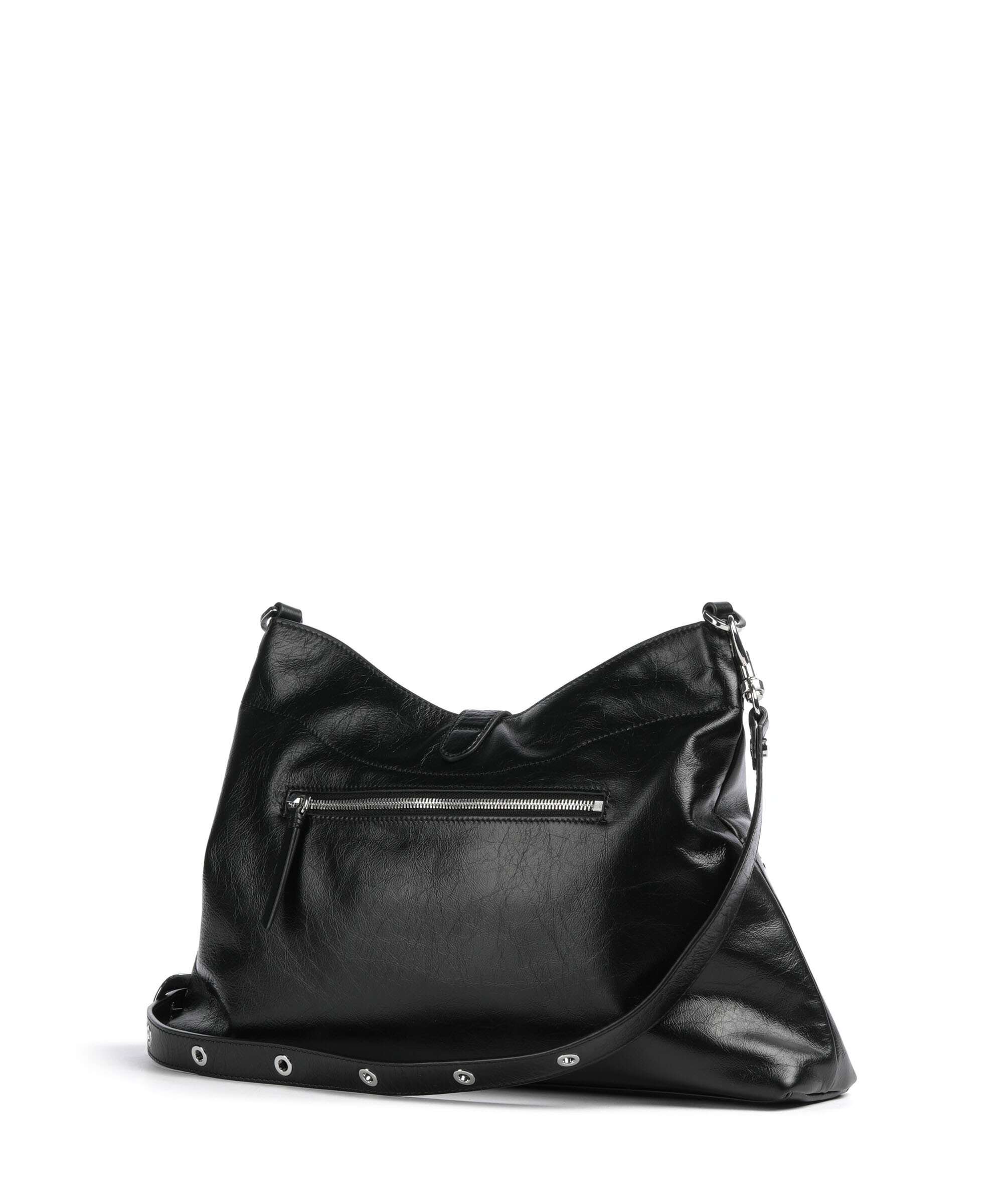 Les Visionnaires Elisa Rivet Glossy Hobo tas black - Image 2