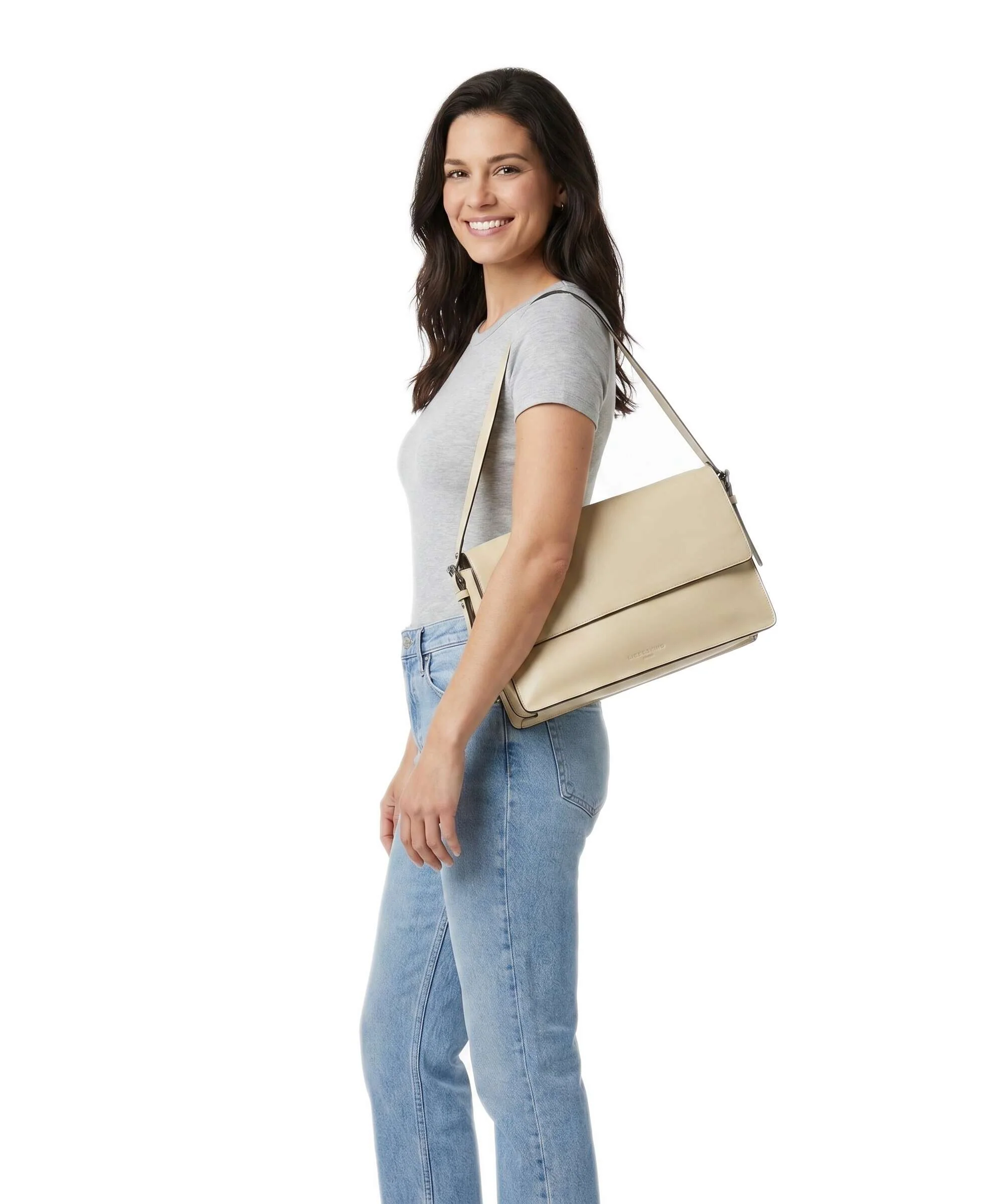 Liebeskind Audrey Recycled Soft Calf M Schoudertas biscotti - Image 3