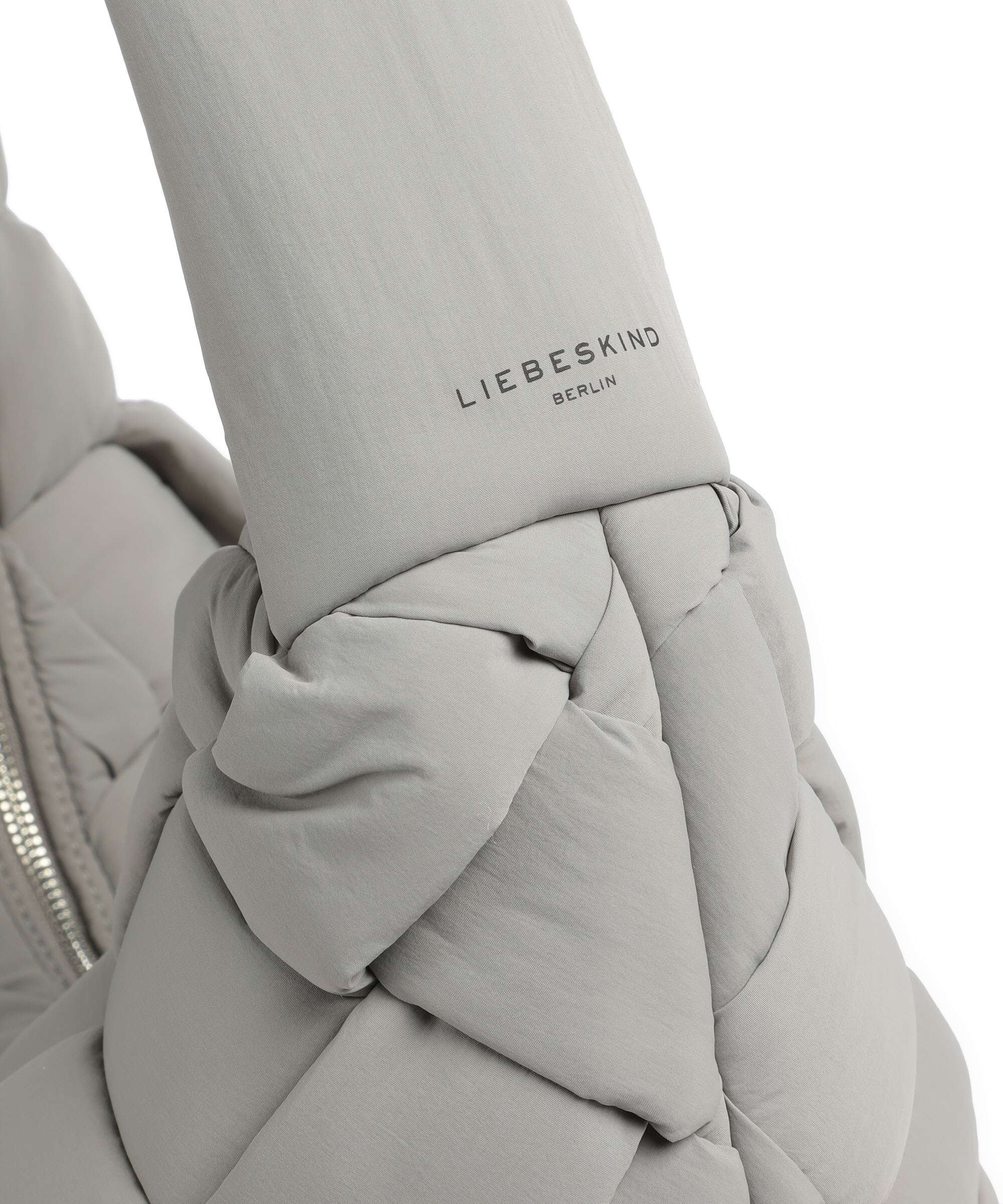 Liebeskind Bo Weaved Nylon L Hobo tas neutral grey - Image 4