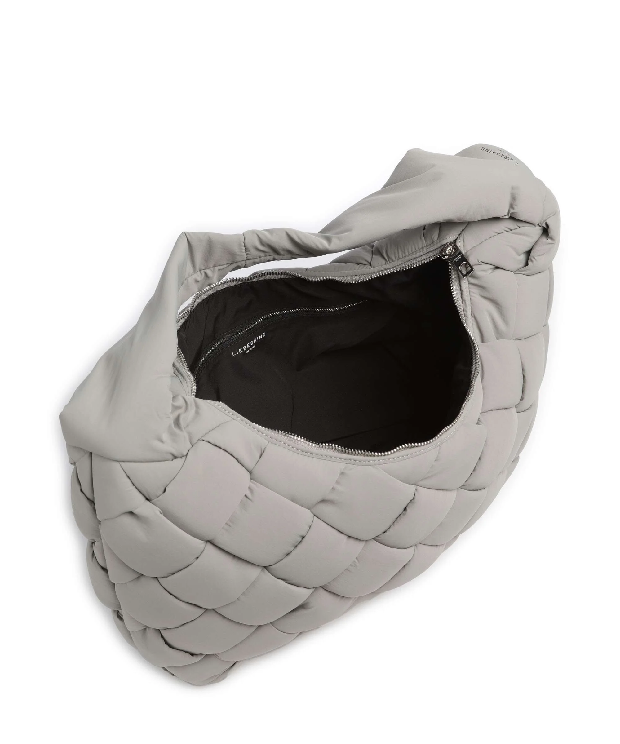 Liebeskind Bo Weaved Nylon L Hobo tas neutral grey - Image 6