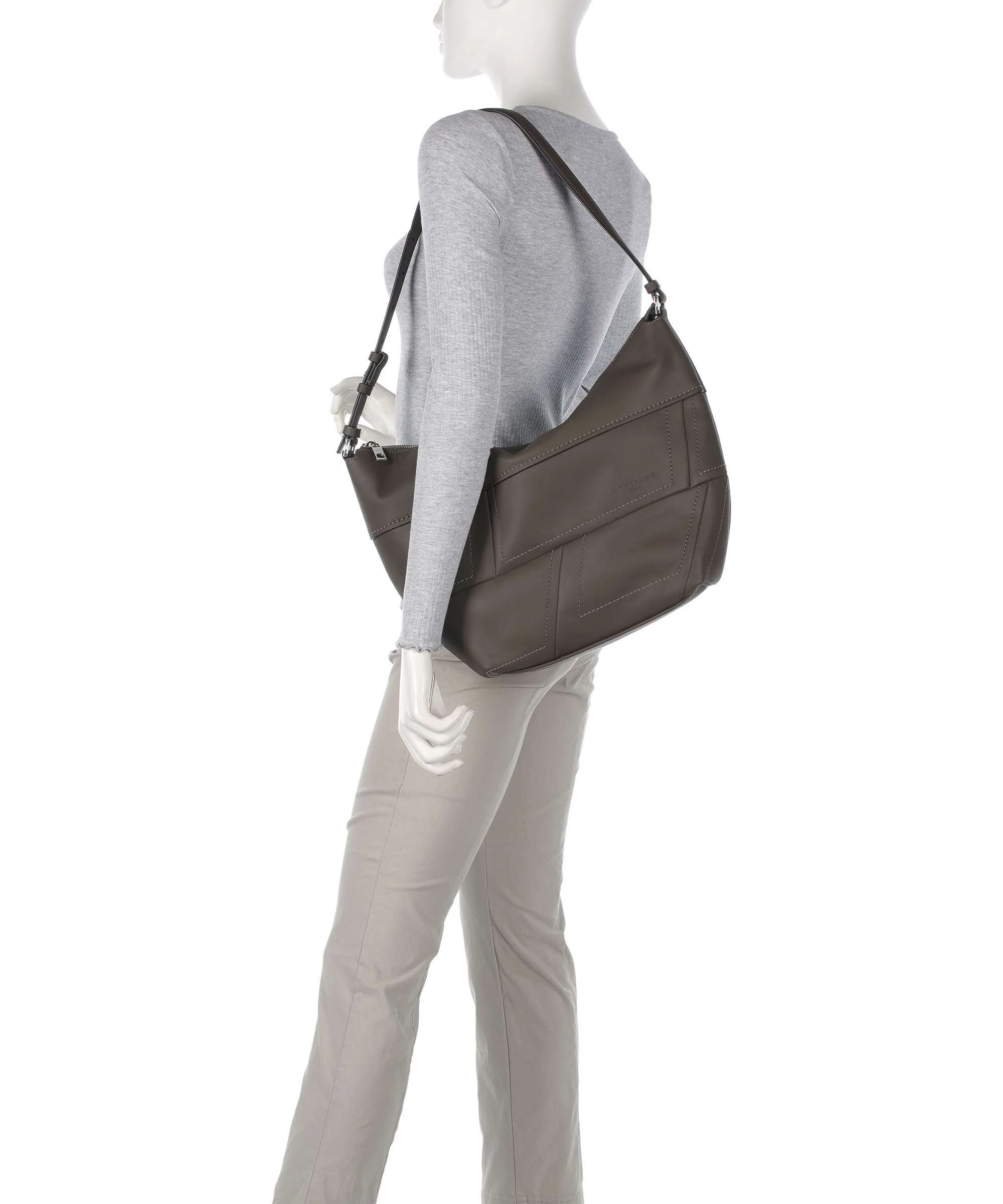 Liebeskind Edda Calf Optic M Hobo tas dark grigio - Image 3