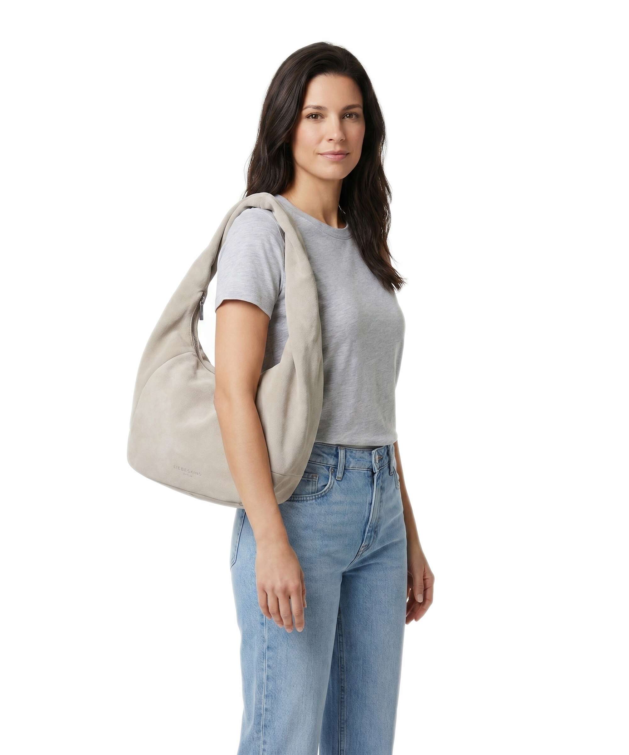 Liebeskind Farrah II Suede M Hobo tas beige - Image 3