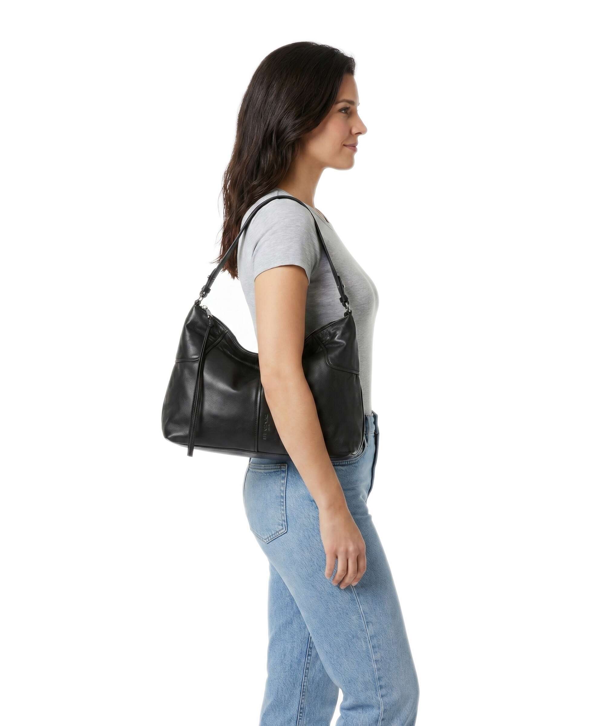 Liebeskind Mila Sheep Natural M Hobo tas black - Image 3