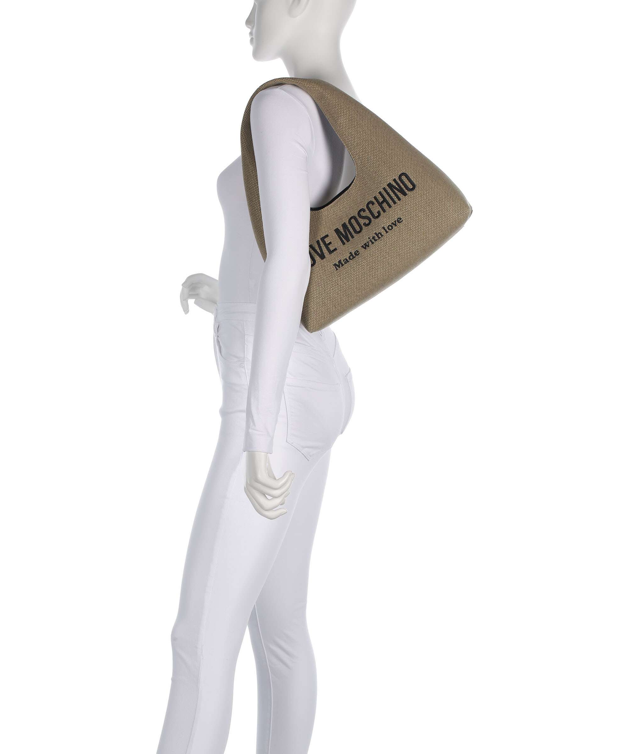 Love Moschino Cargo Canvas Hobo tas black/gold - Image 3