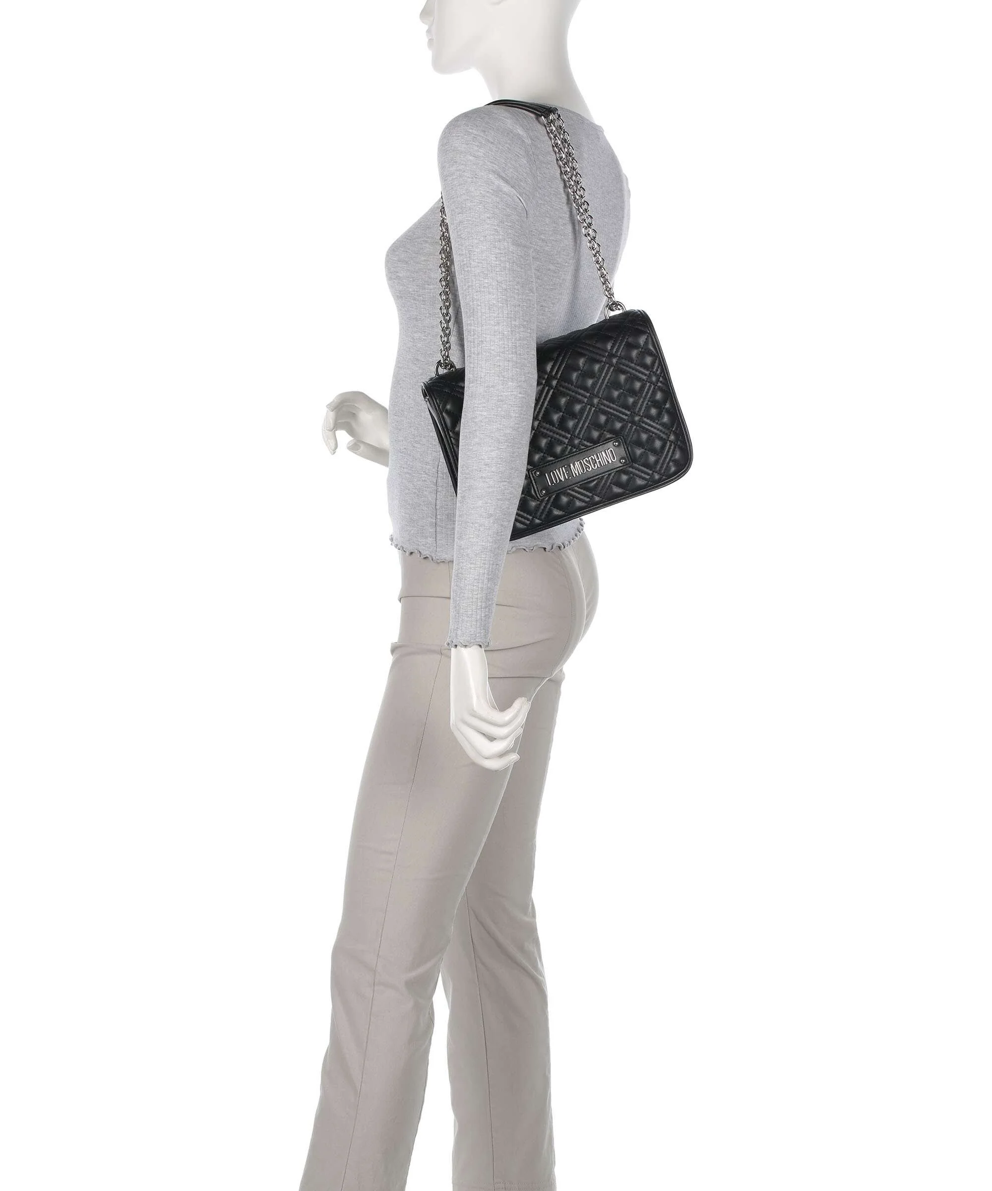 Love Moschino Quilted Laminated Schoudertas nero - Image 3