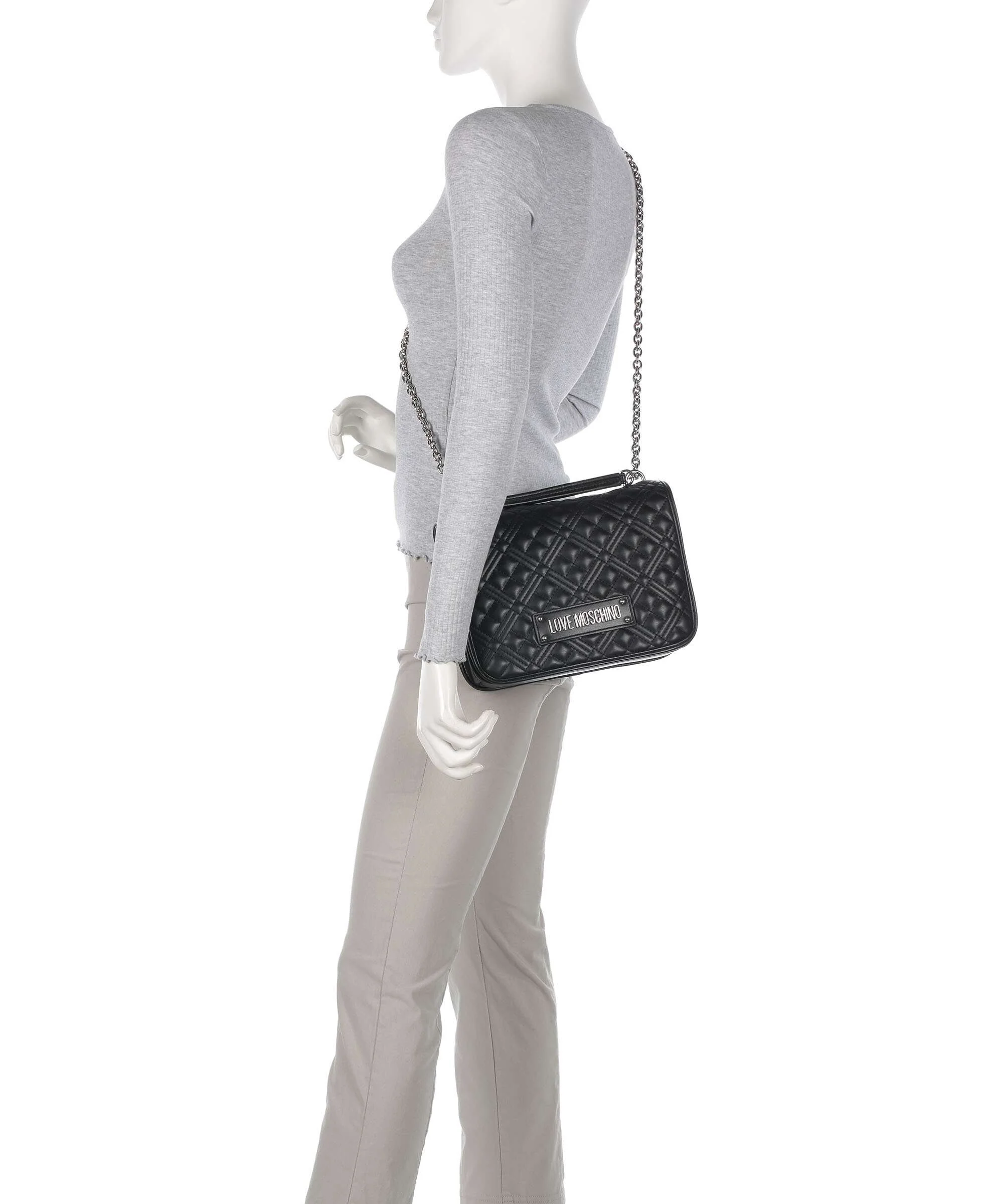 Love Moschino Quilted Laminated Schoudertas nero - Image 4