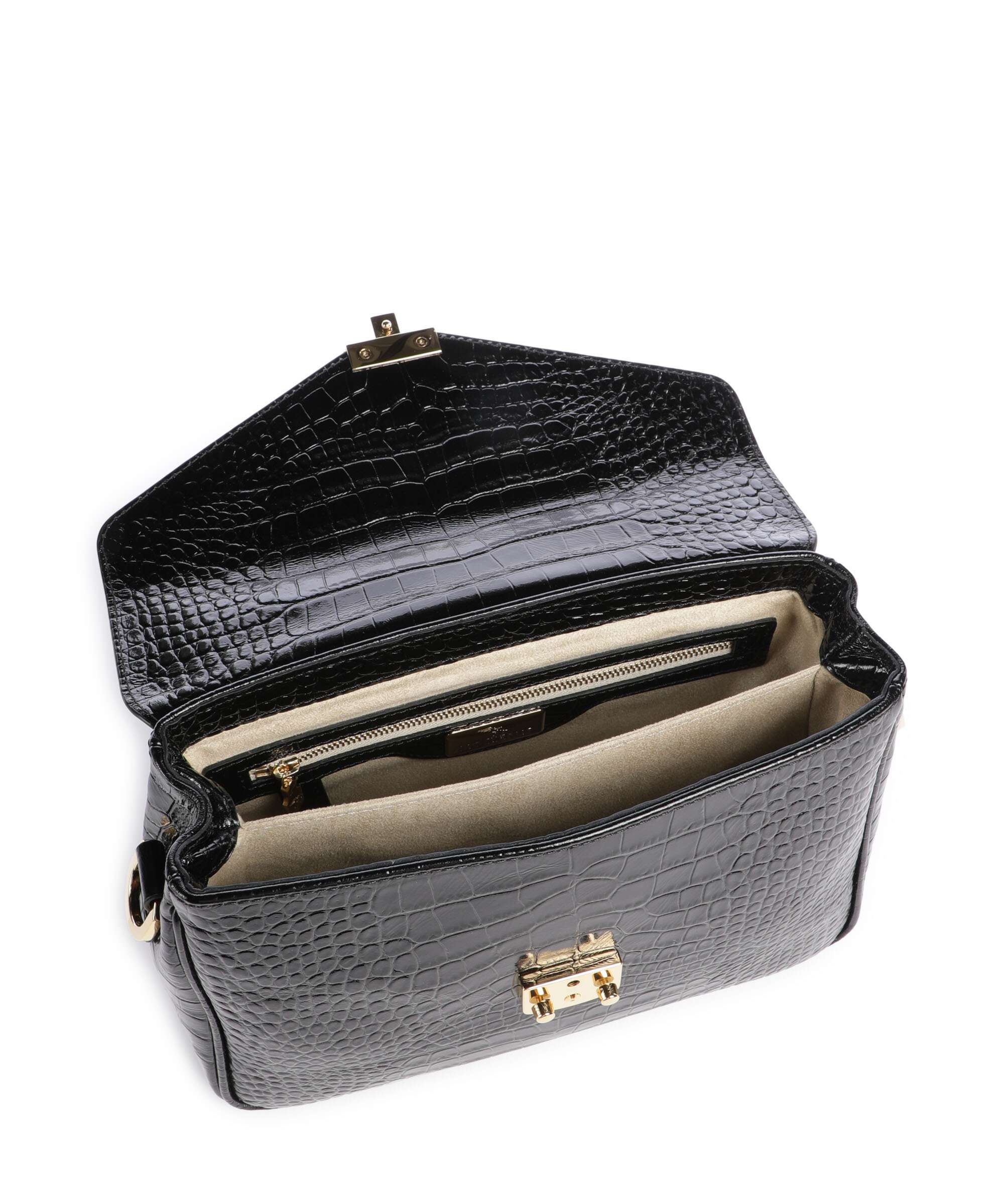 Maison Mollerus Croco Marly Crossbody tas classic schwarz - Image 6