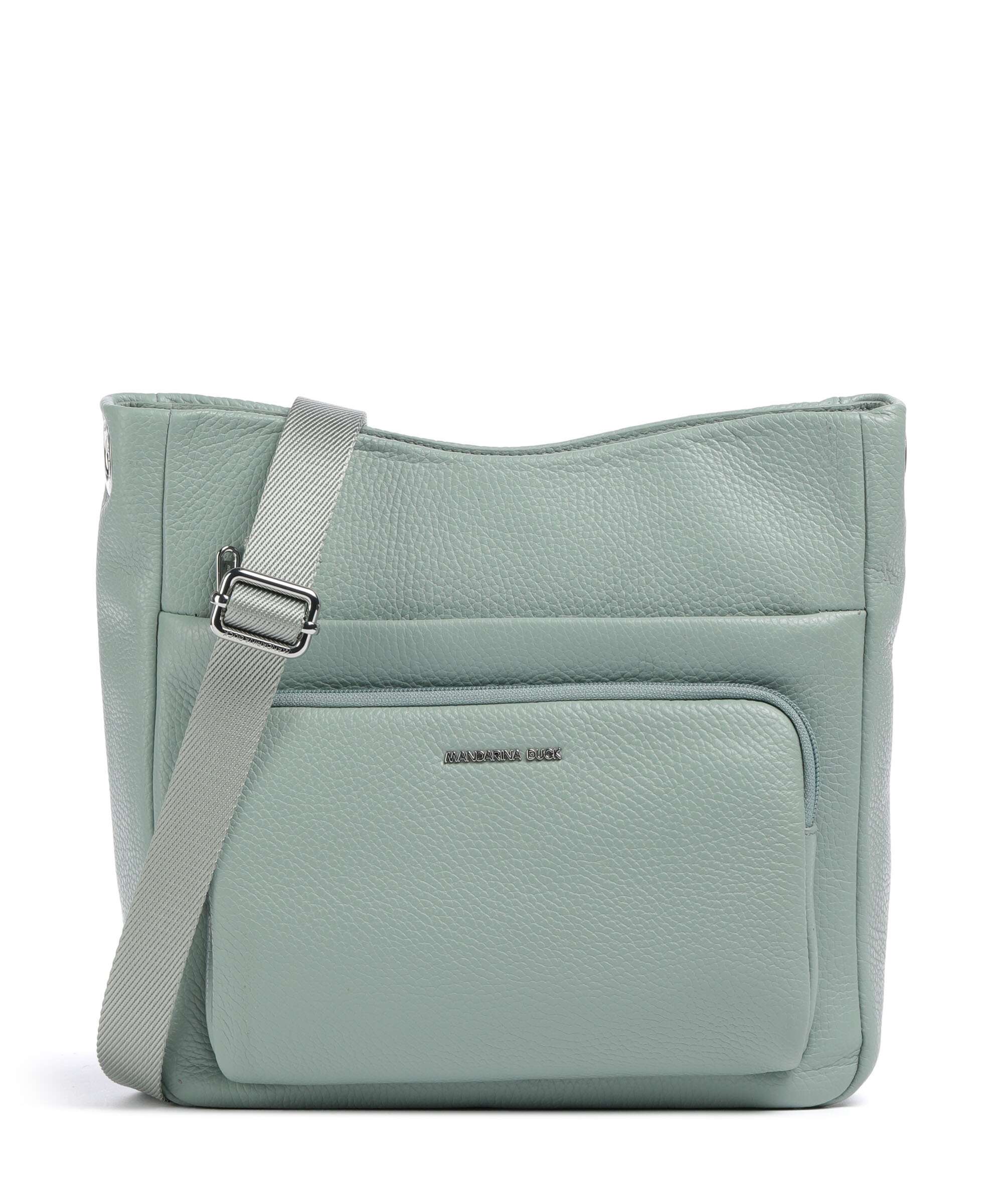 Mandarina Duck Mellow Leather Crossbody tas iceberg green