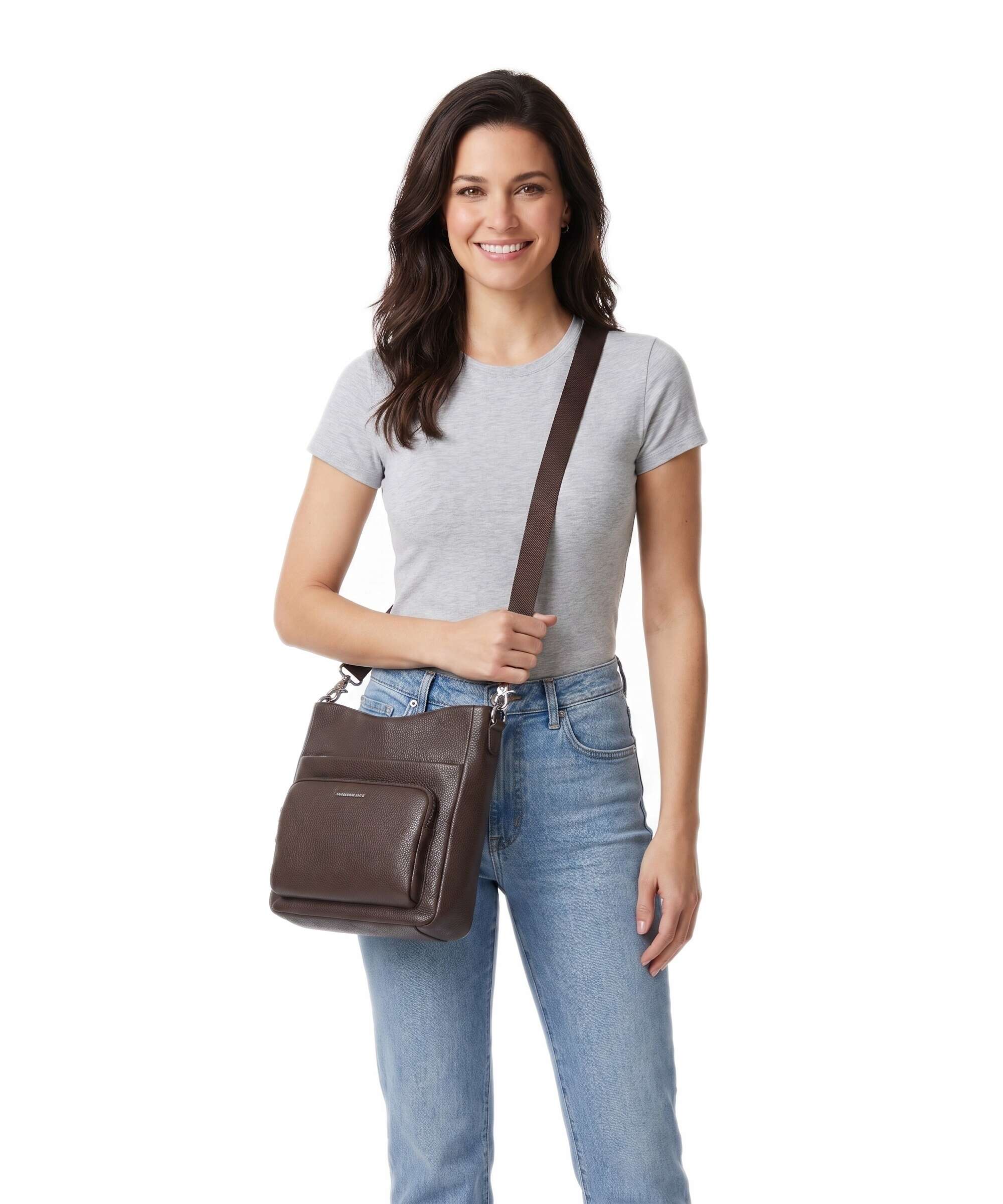 Mandarina Duck Mellow Leather Crossbody tas espresso - Image 3