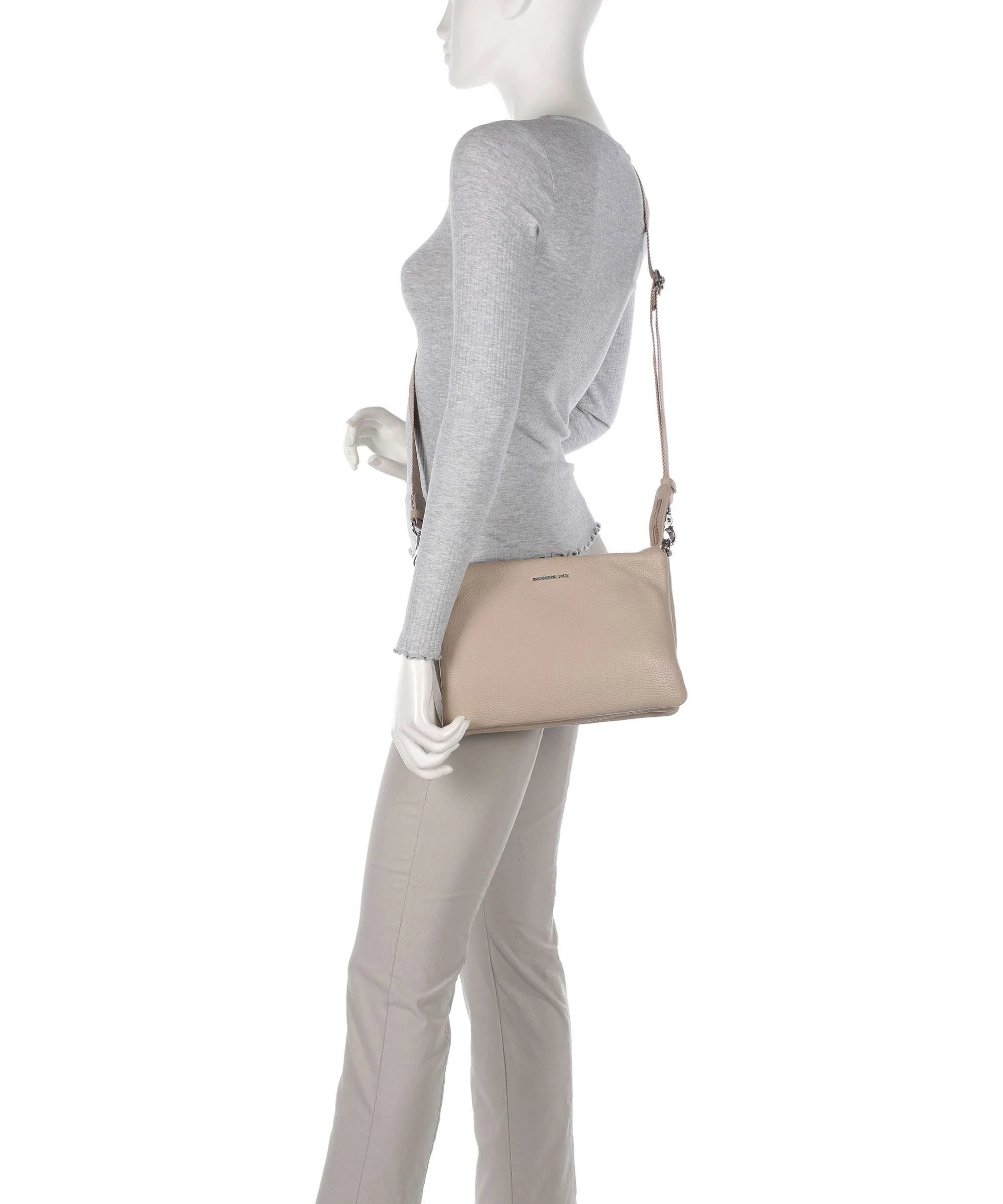 Mandarina Duck Mellow Leather Crossbody tas warm taupe - Image 3