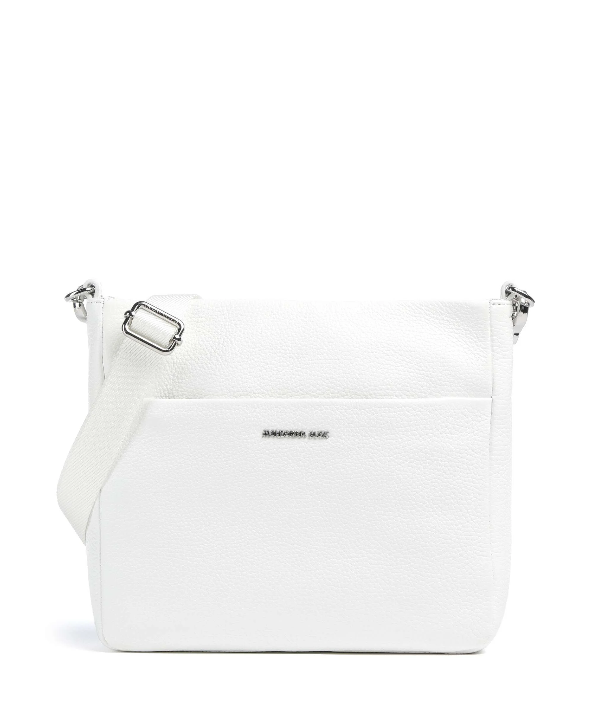 Mandarina Duck Mellow Leather Crossbody tas blanc