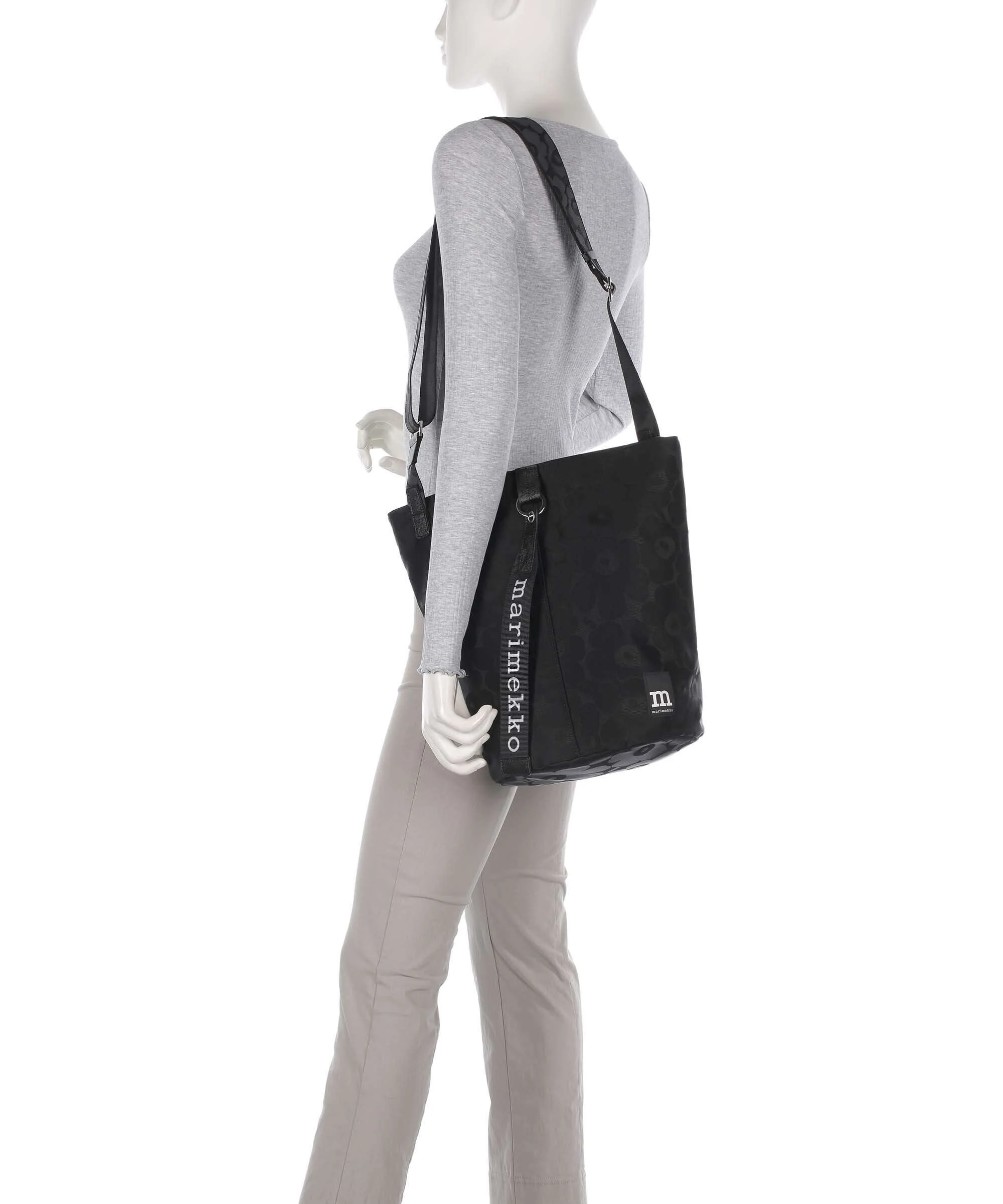 Marimekko All Day Unikko Hobo tas black - Image 3
