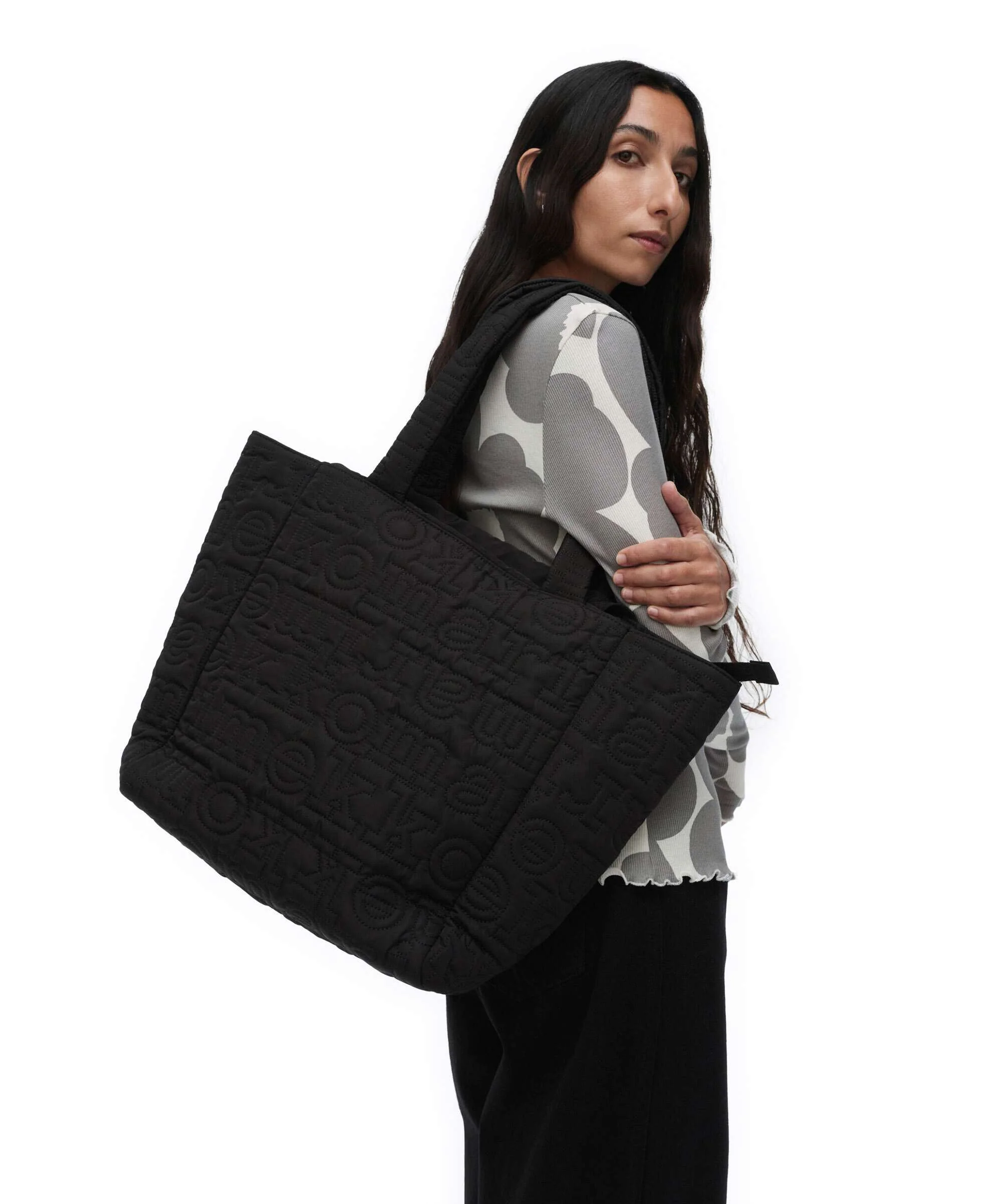 Marimekko Joy Logo M Boodschappentas black - Image 3