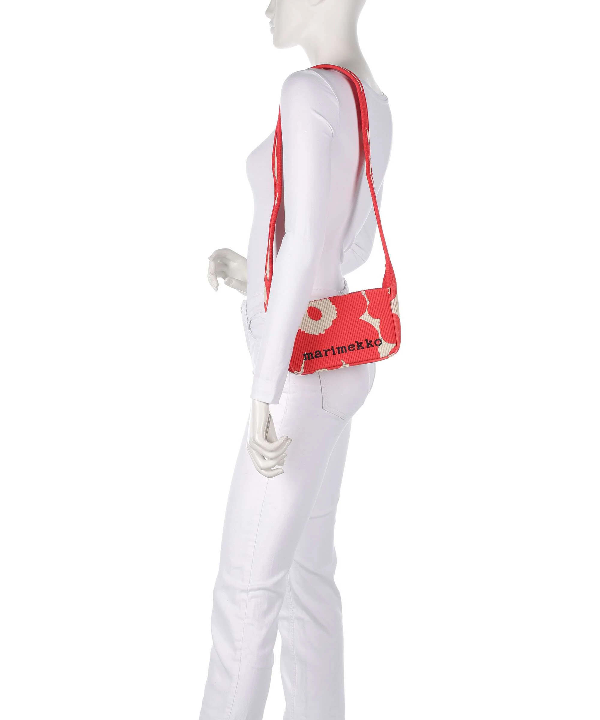 Marimekko Knitted Unikko Crossbody tas pink/beige - Image 3
