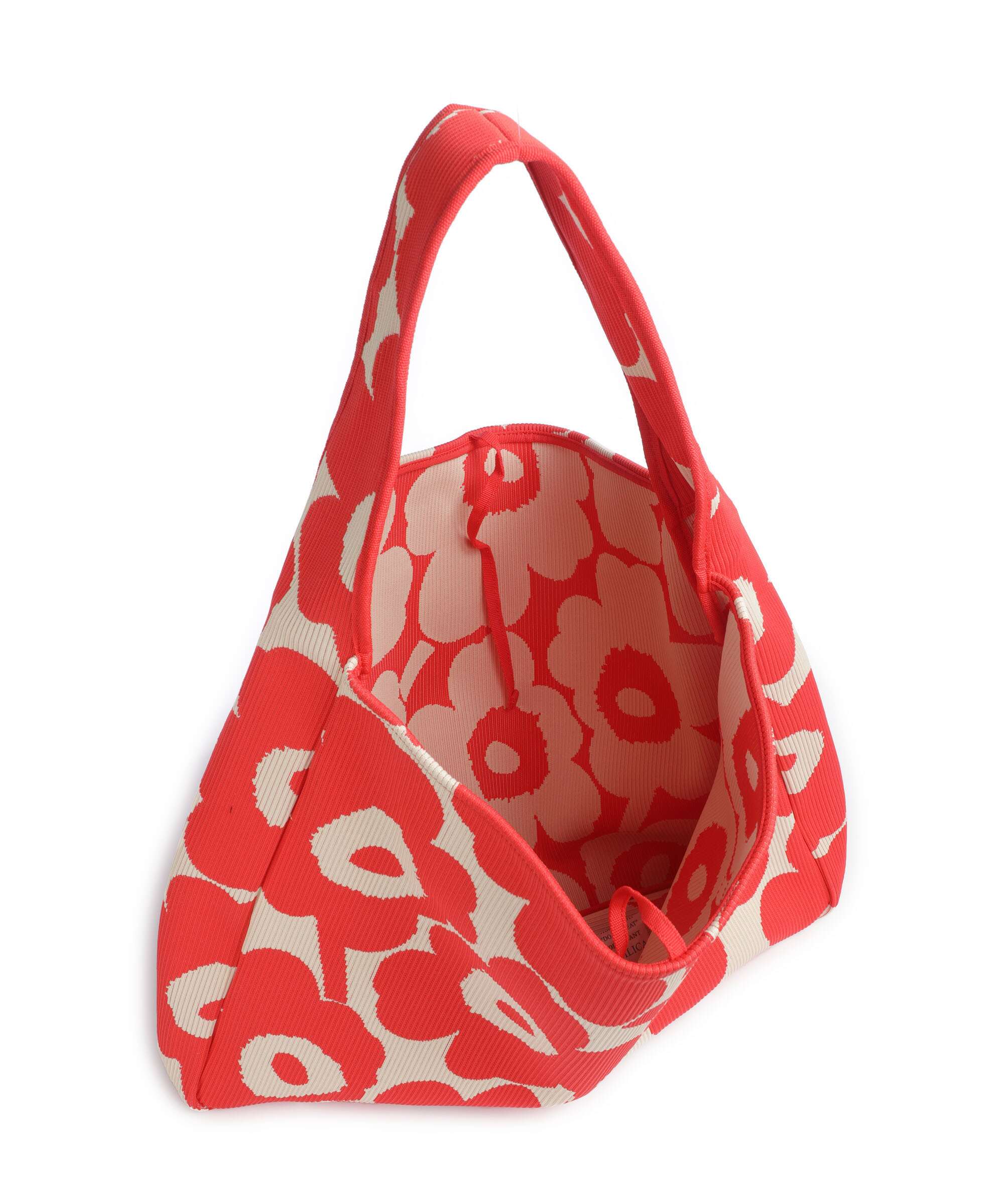 Marimekko Knitted Unikko Hobo tas pink/beige - Image 5