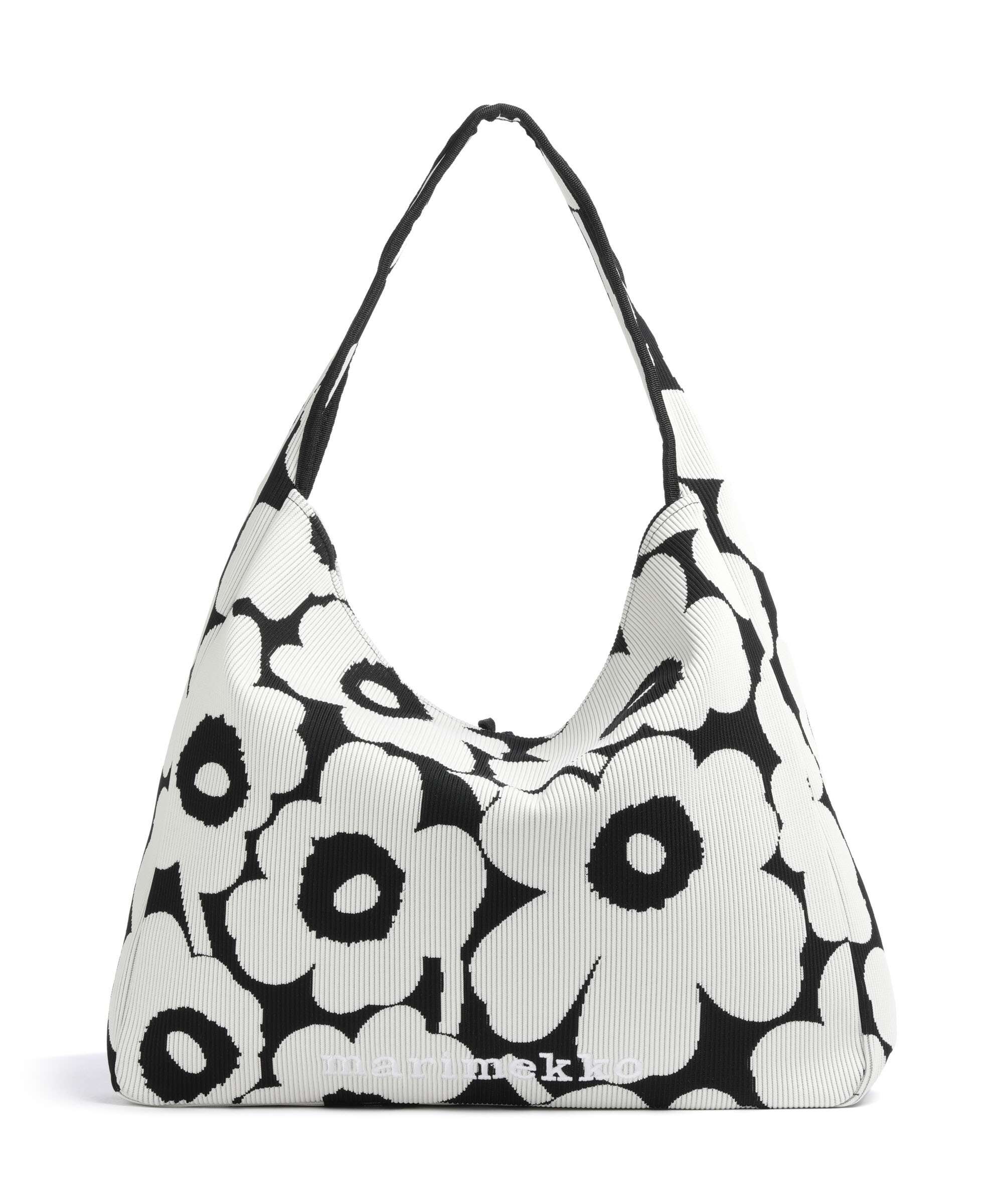 Marimekko Knitted Unikko Hobo tas black/offwhite