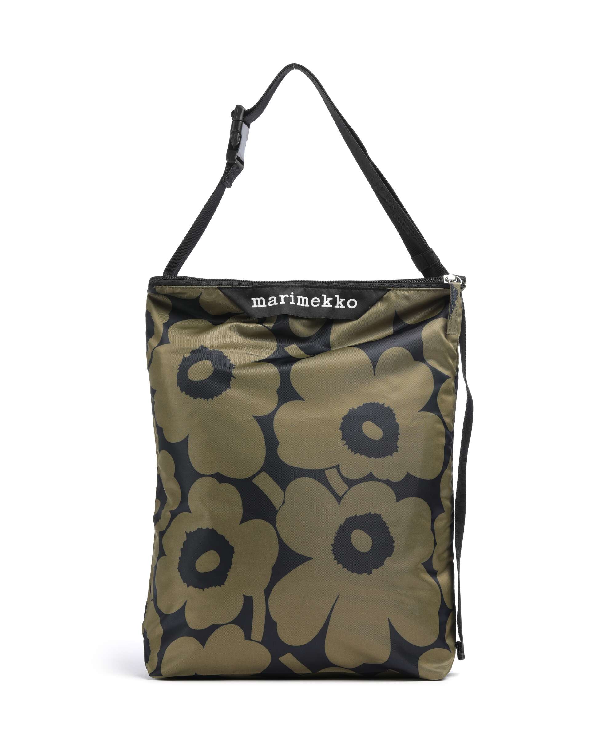 Marimekko Neat M Unikko Hobo tas olive green/dark blue