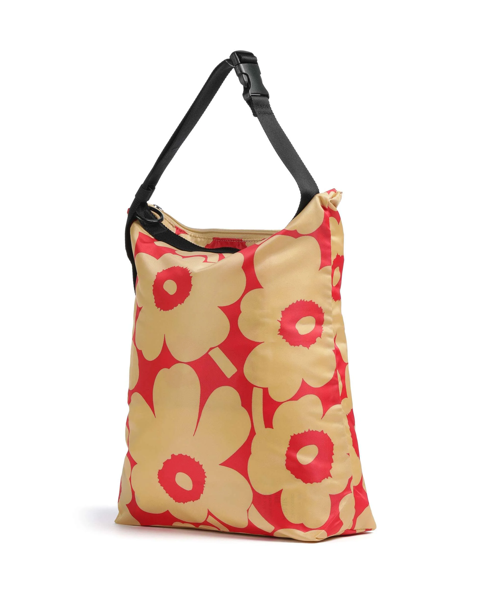 Marimekko Neat Unikko M Hobo tas light brown/red - Image 2