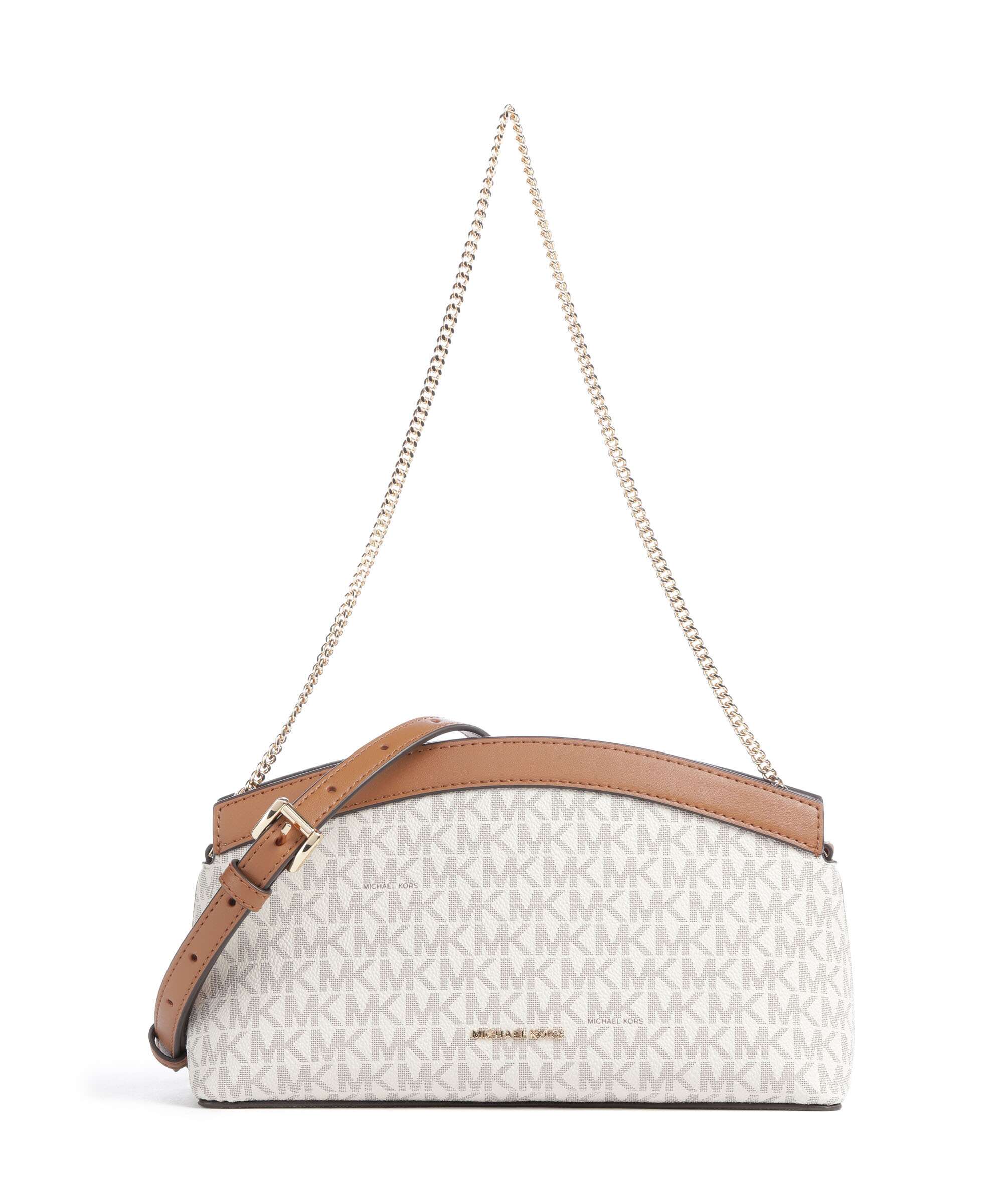 Michael Kors Athena Small Schoudertas vanilla/acorn